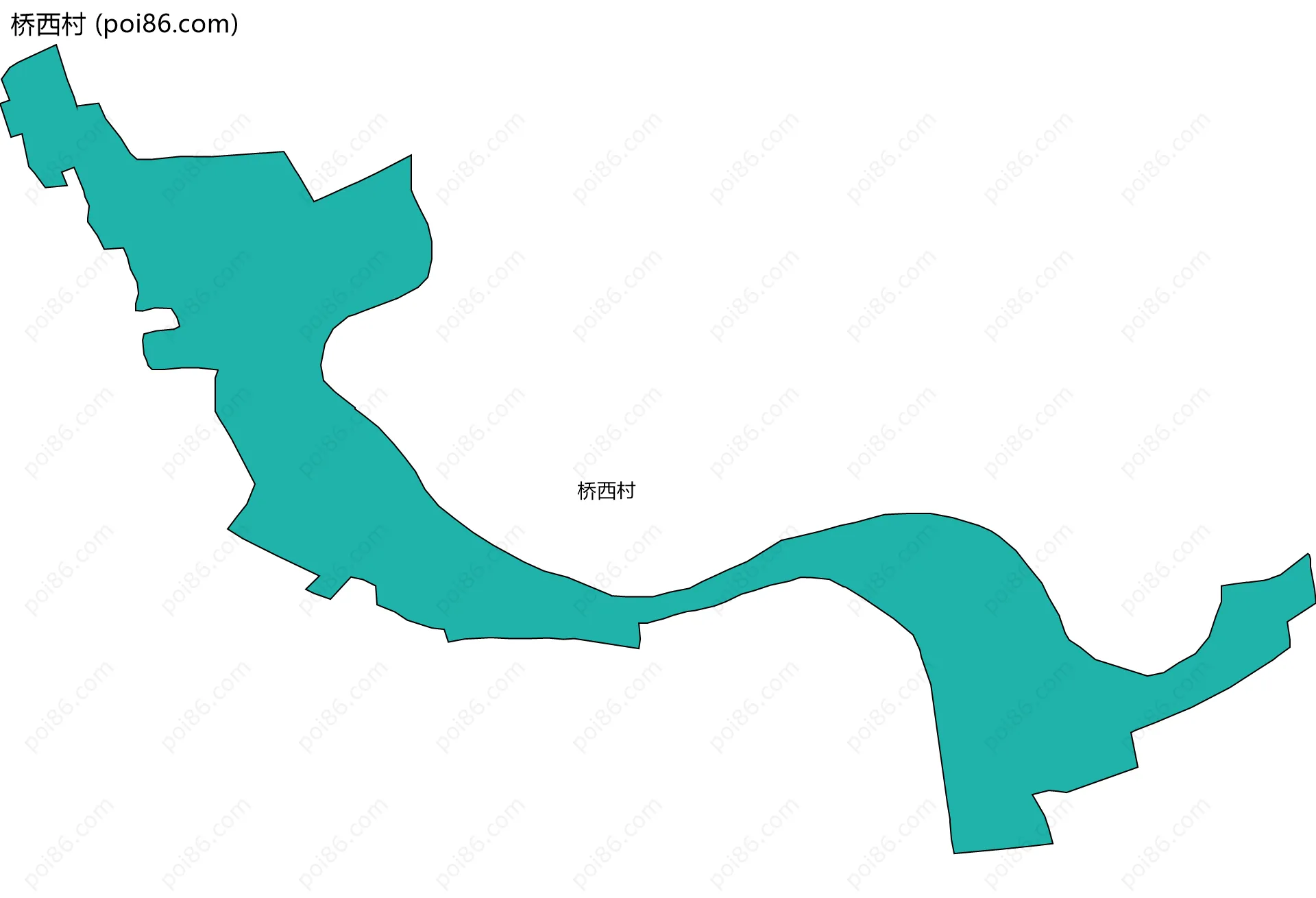 桥西村边界地图