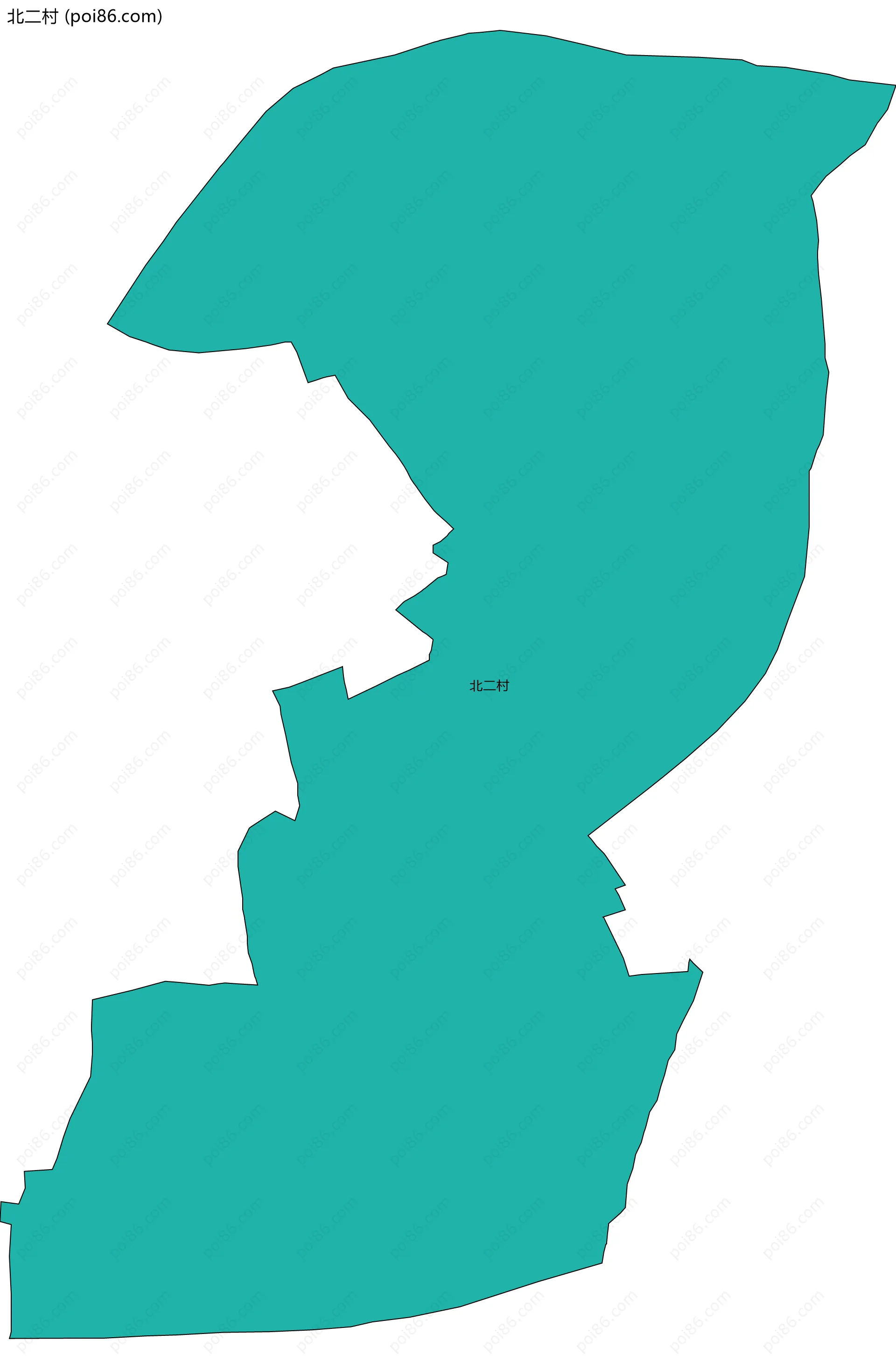 北二村边界地图