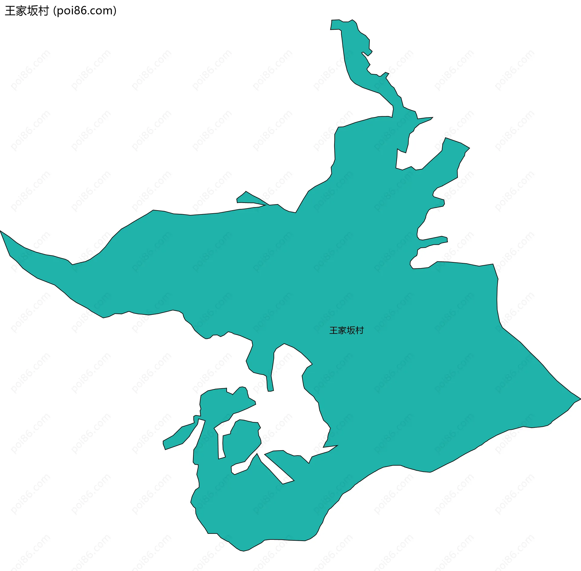 王家坂村边界地图