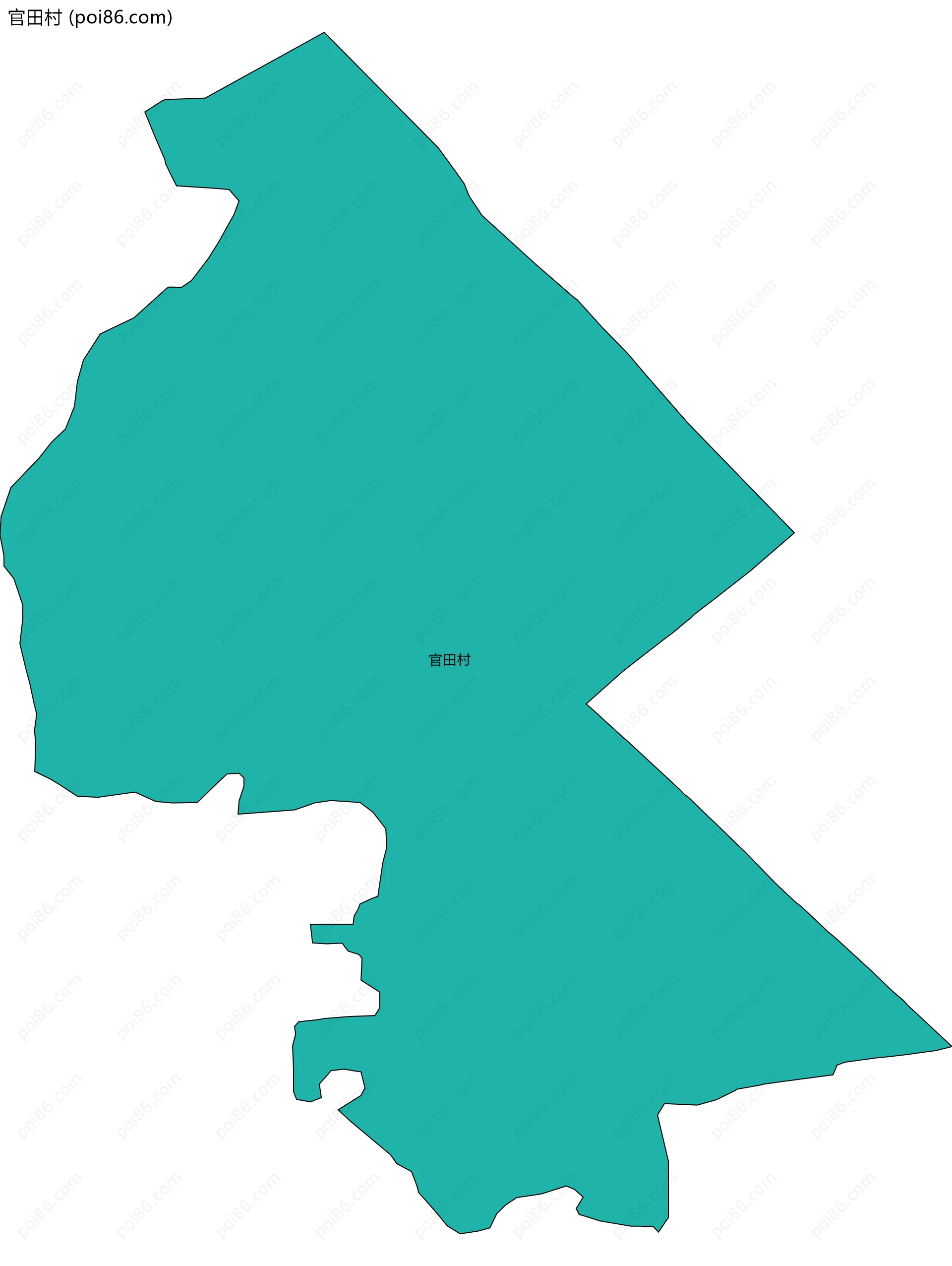 官田村边界地图