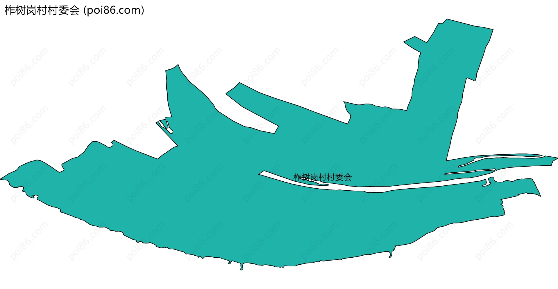 柞树岗村村委会边界地图