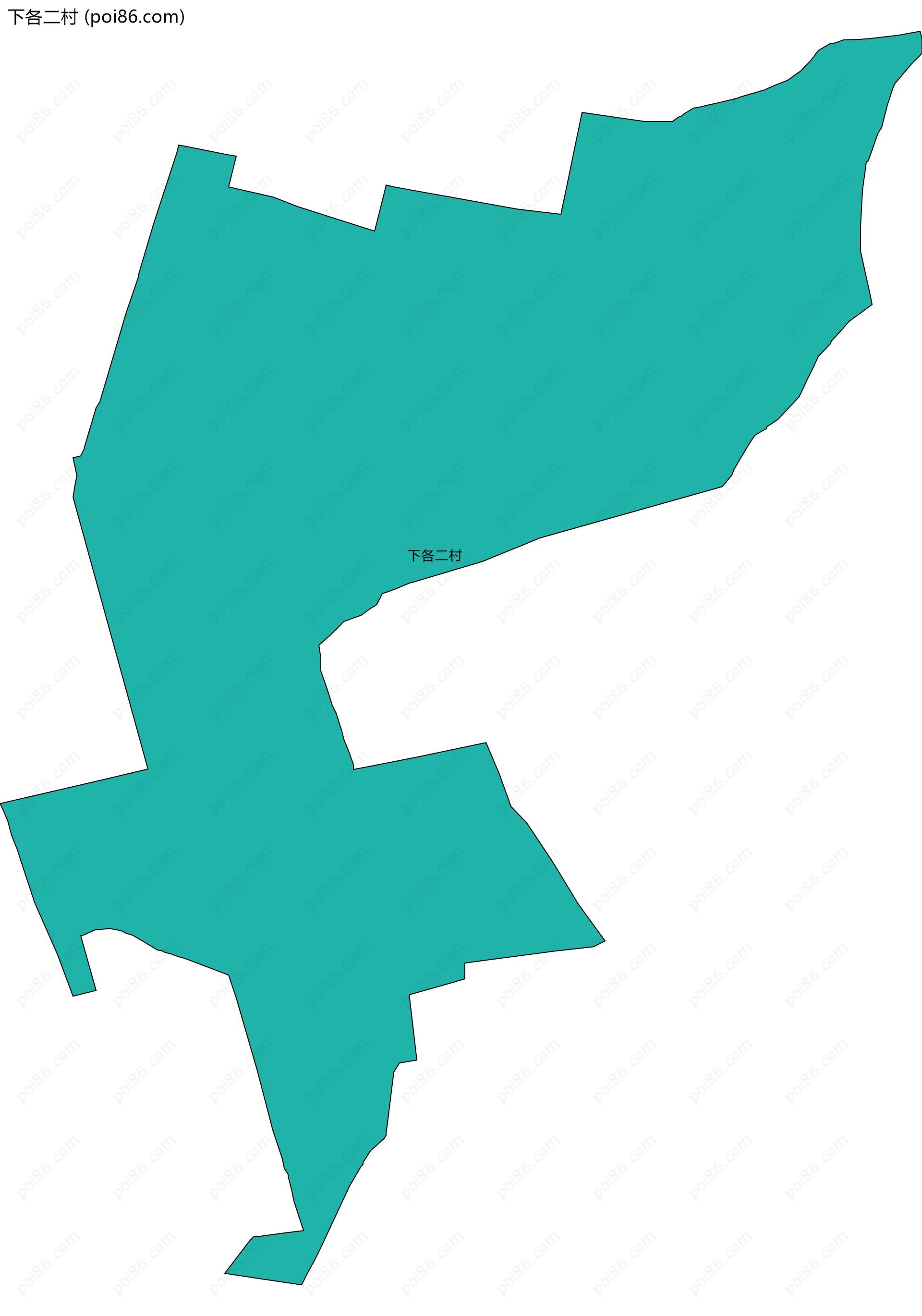 下各二村边界地图