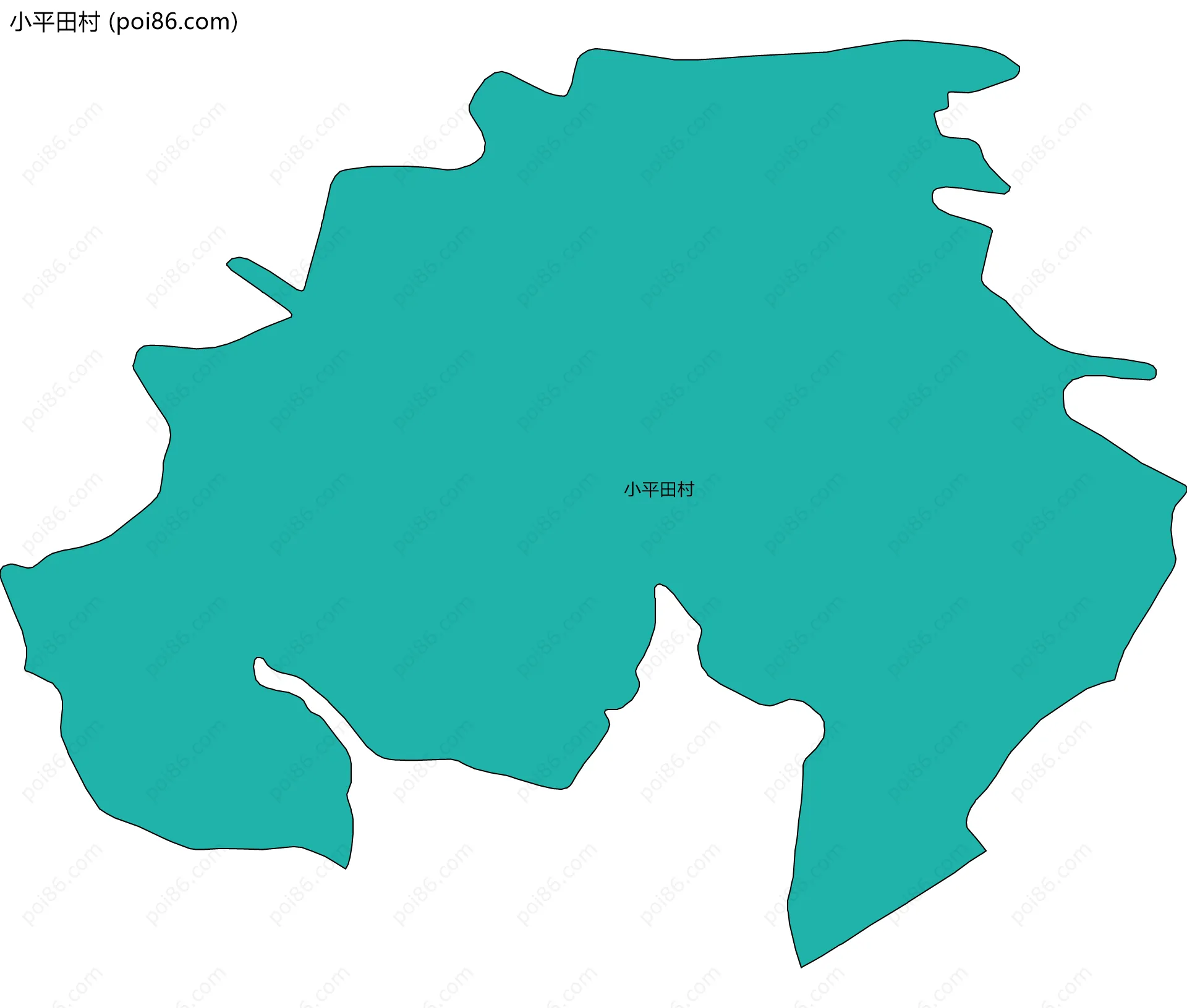 小平田村边界地图
