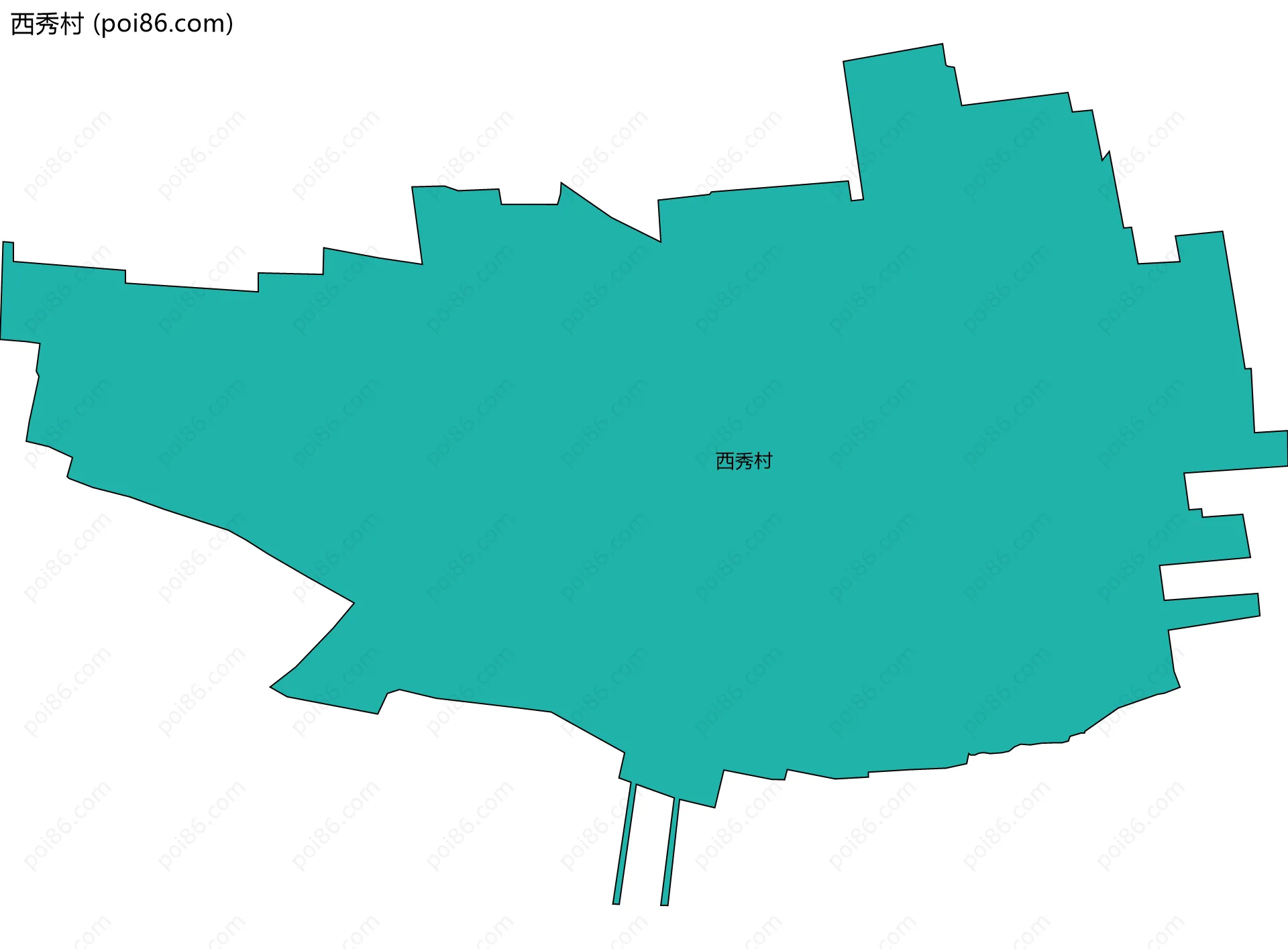 西秀村边界地图