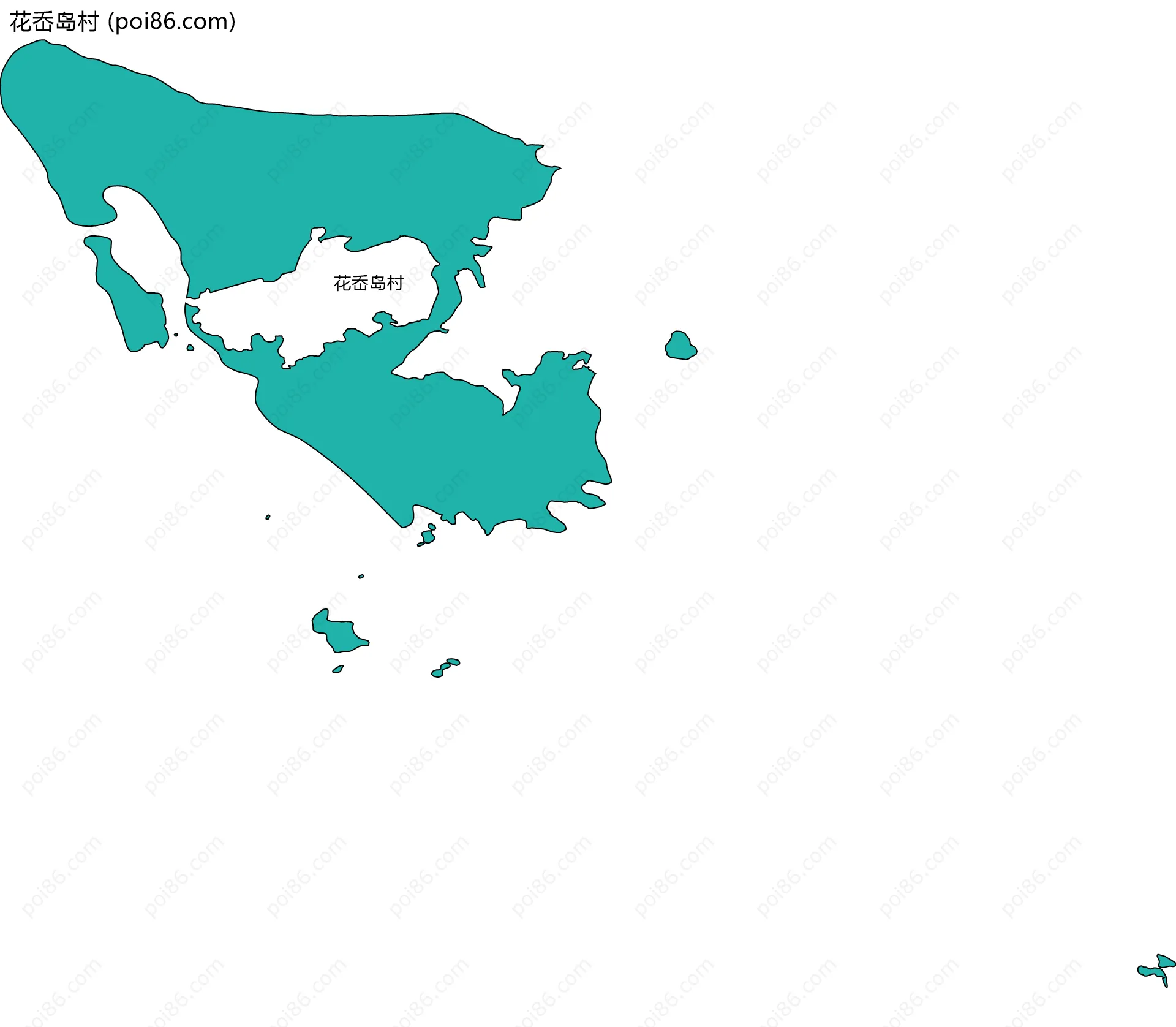 花岙岛村边界地图