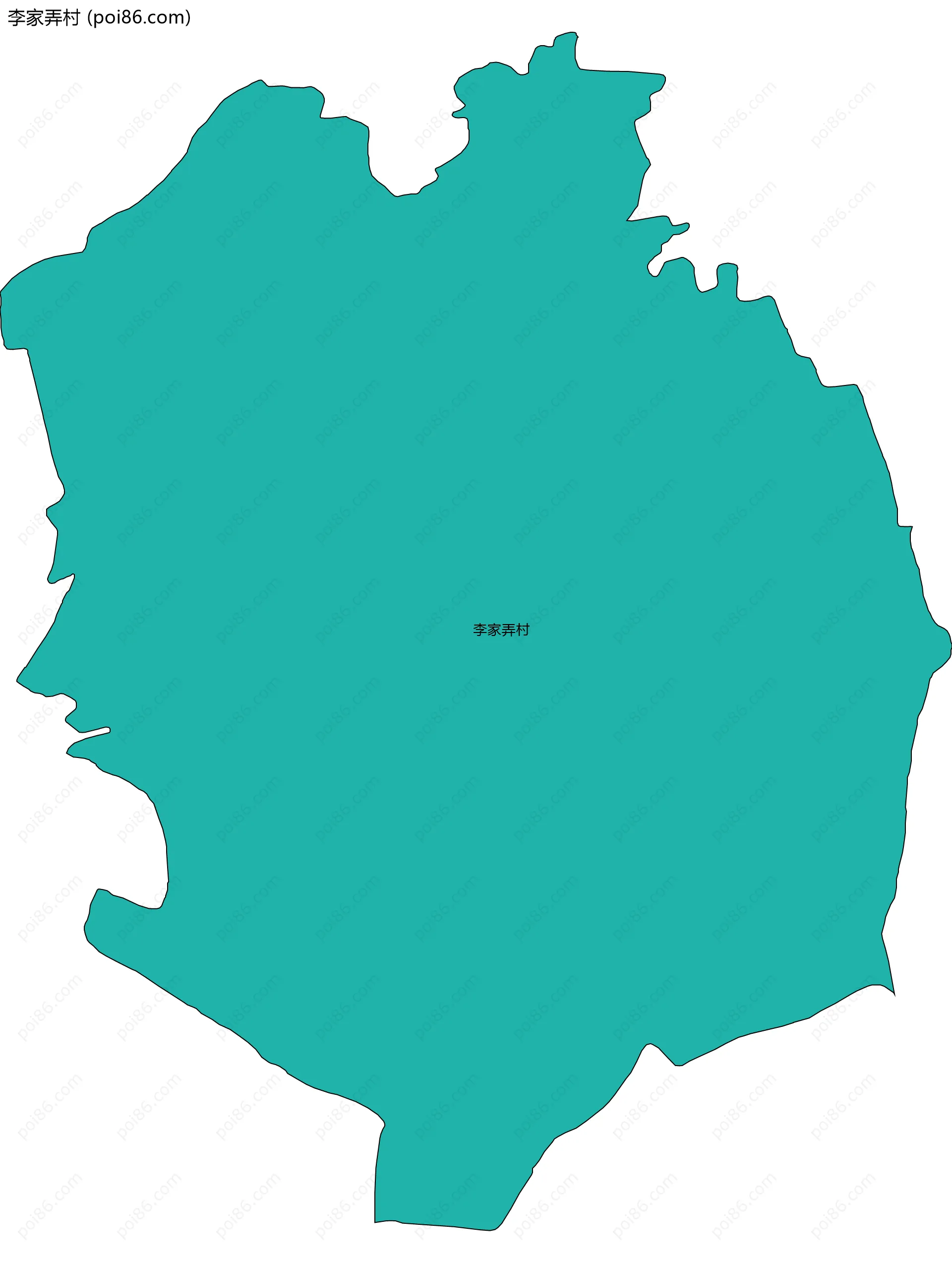 李家弄村边界地图