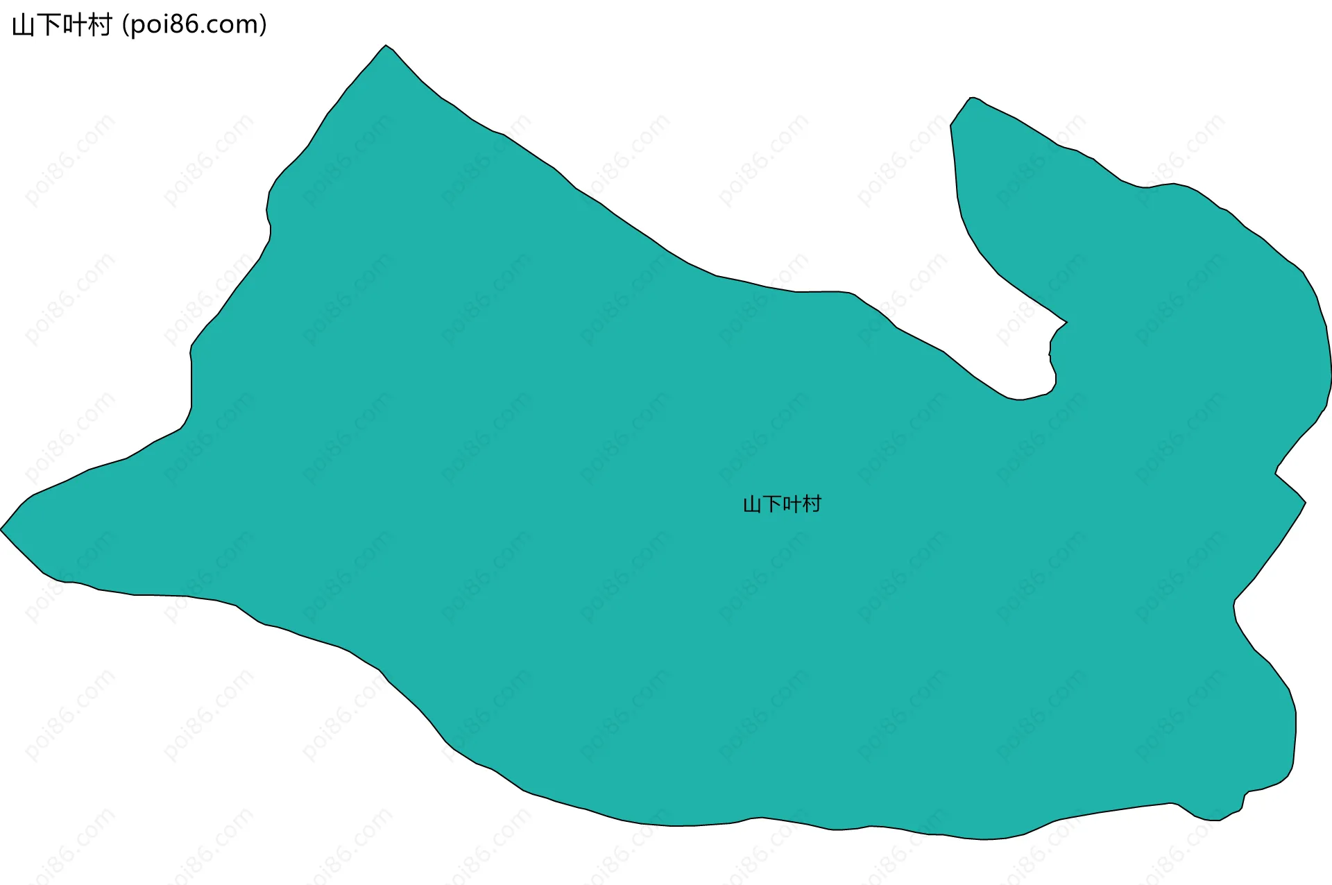 山下叶村边界地图