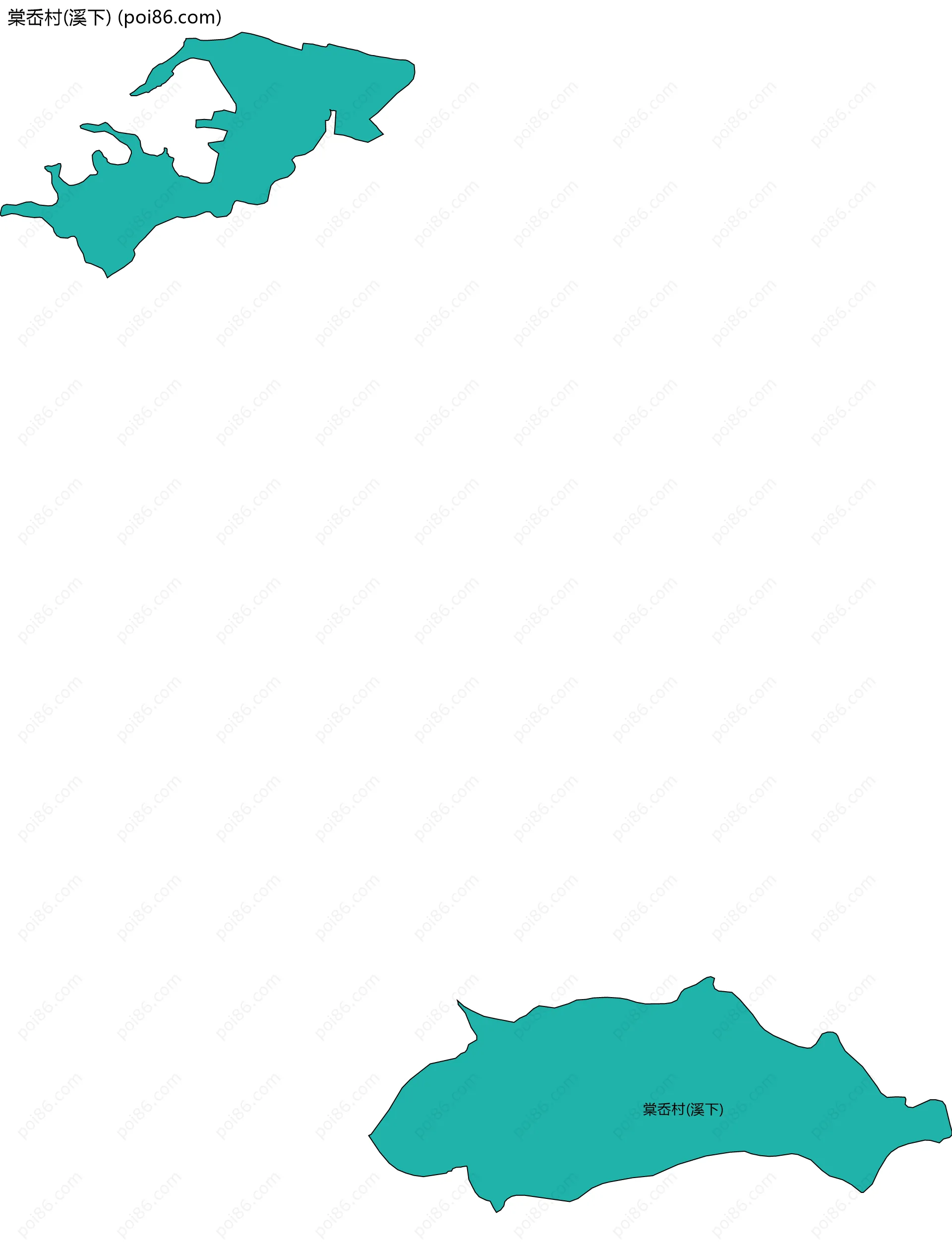 棠岙村(溪下)边界地图