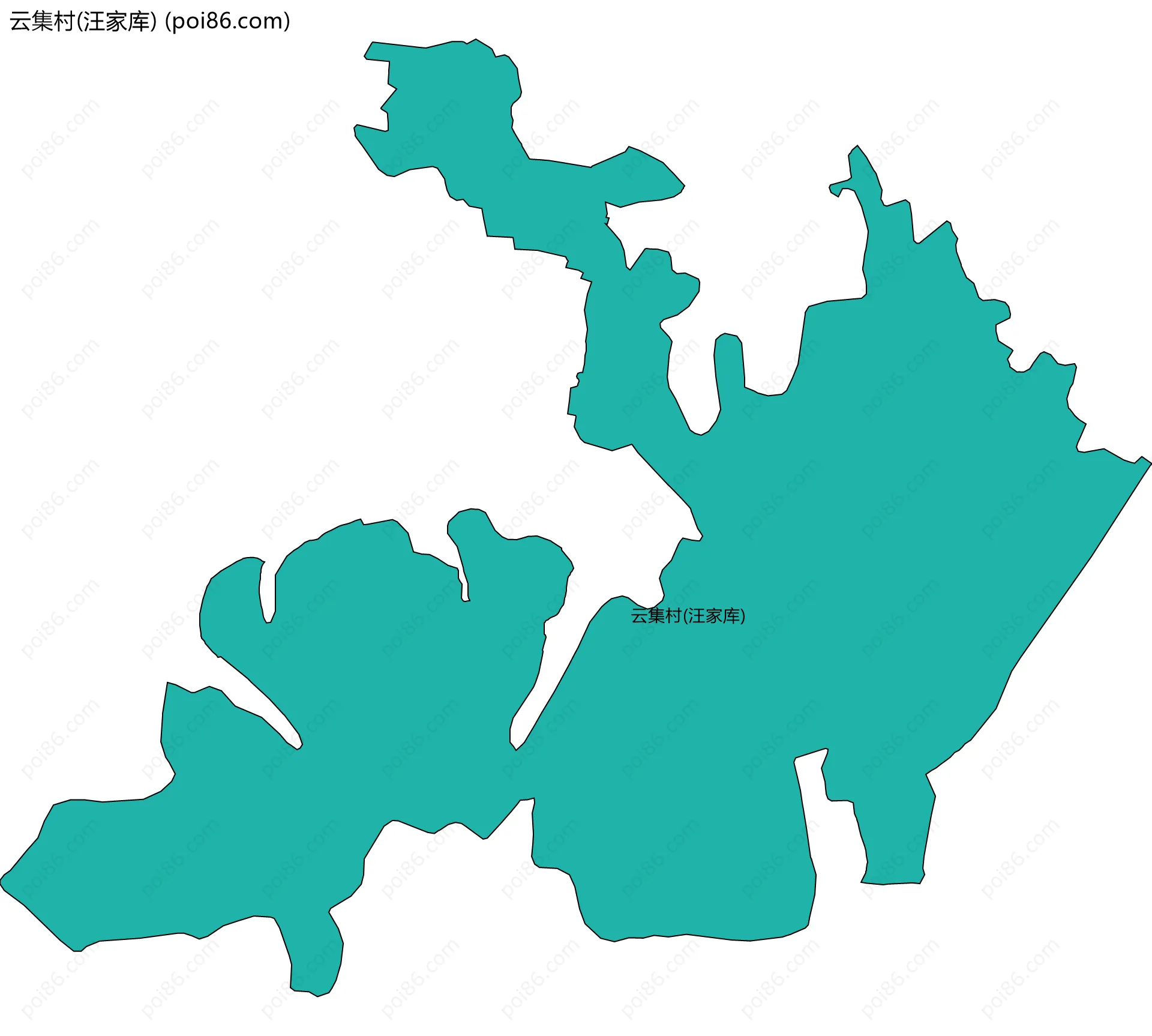 云集村(汪家库)边界地图
