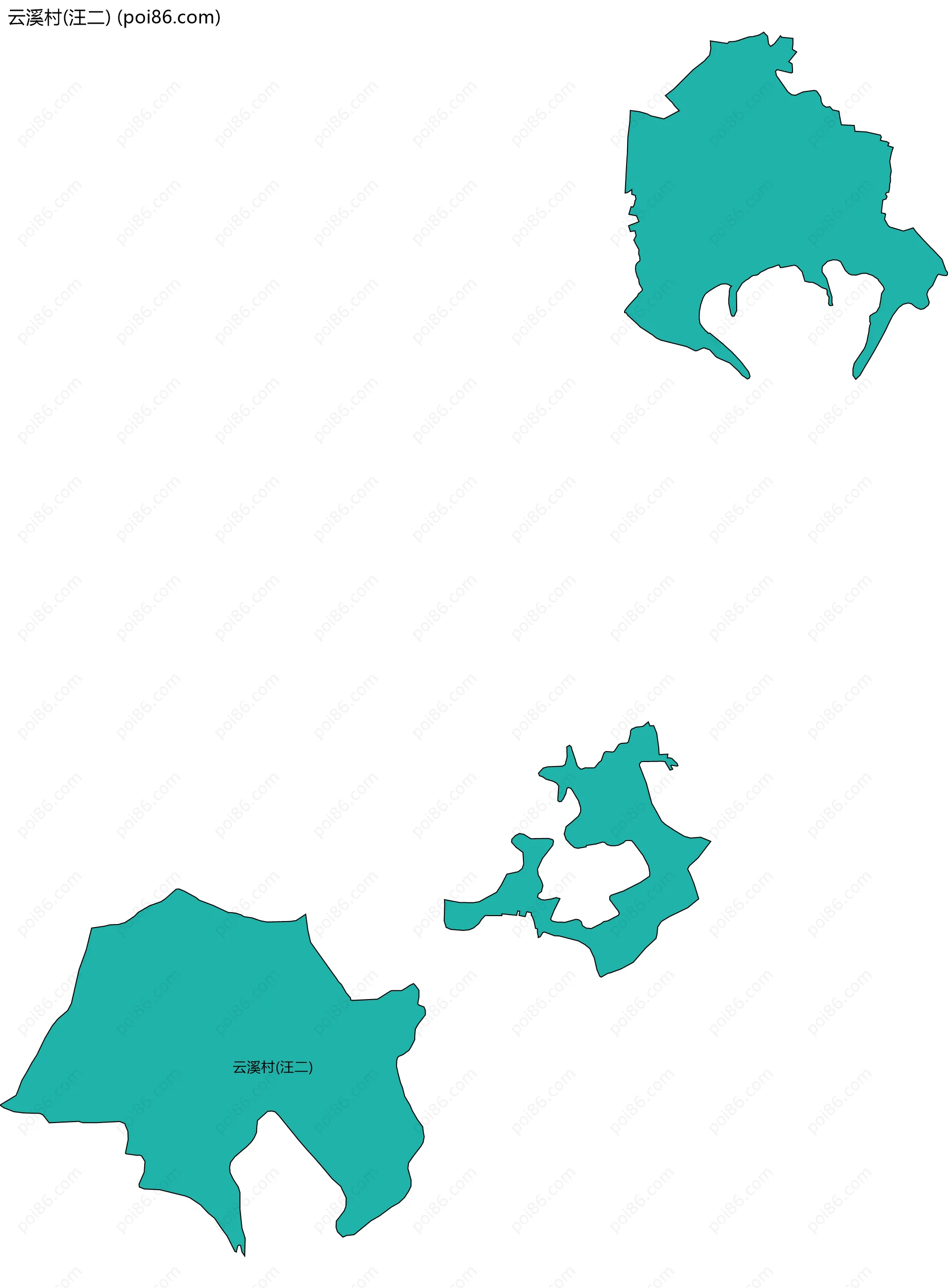 云溪村(汪二)边界地图