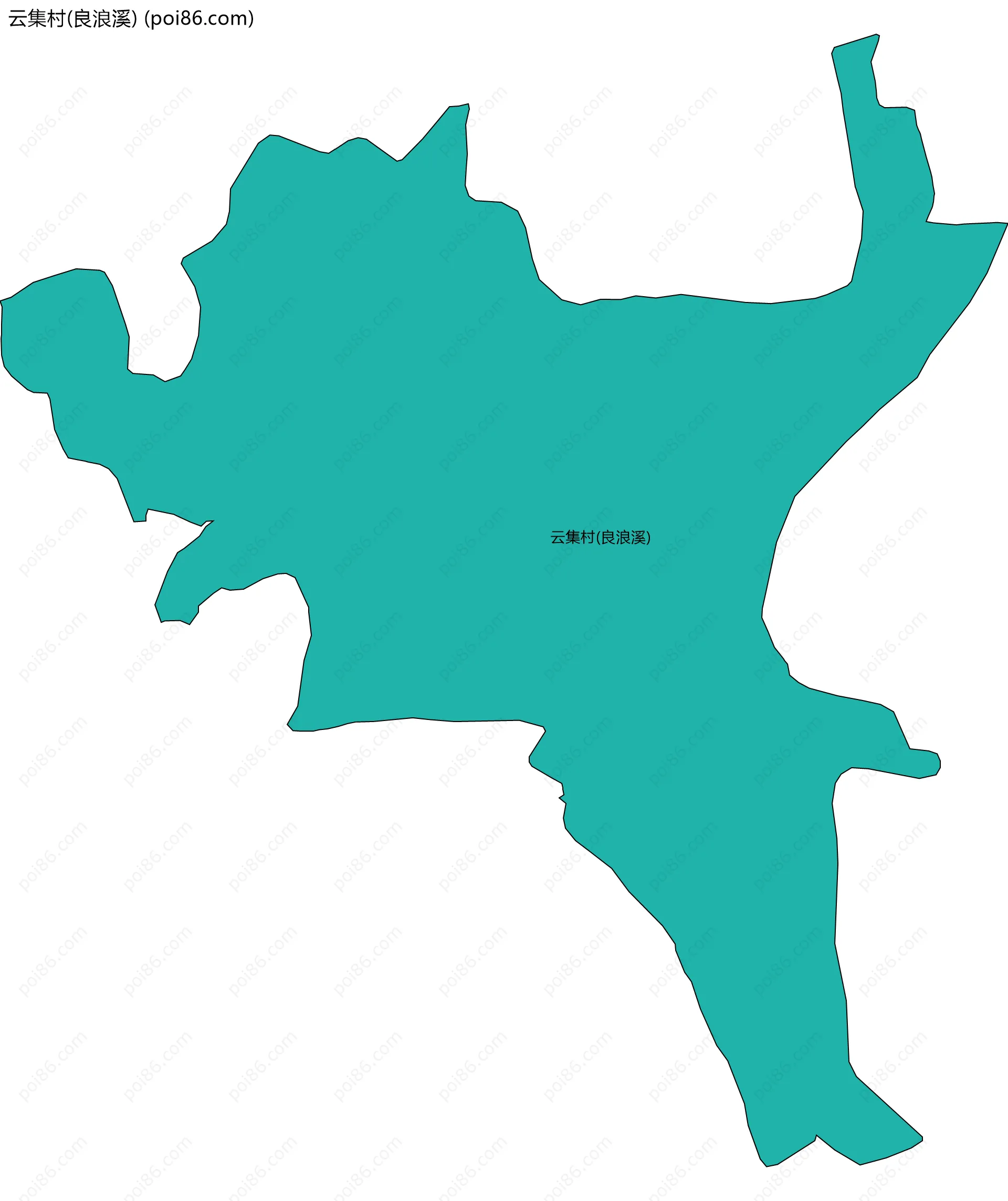 云集村(良浪溪)边界地图