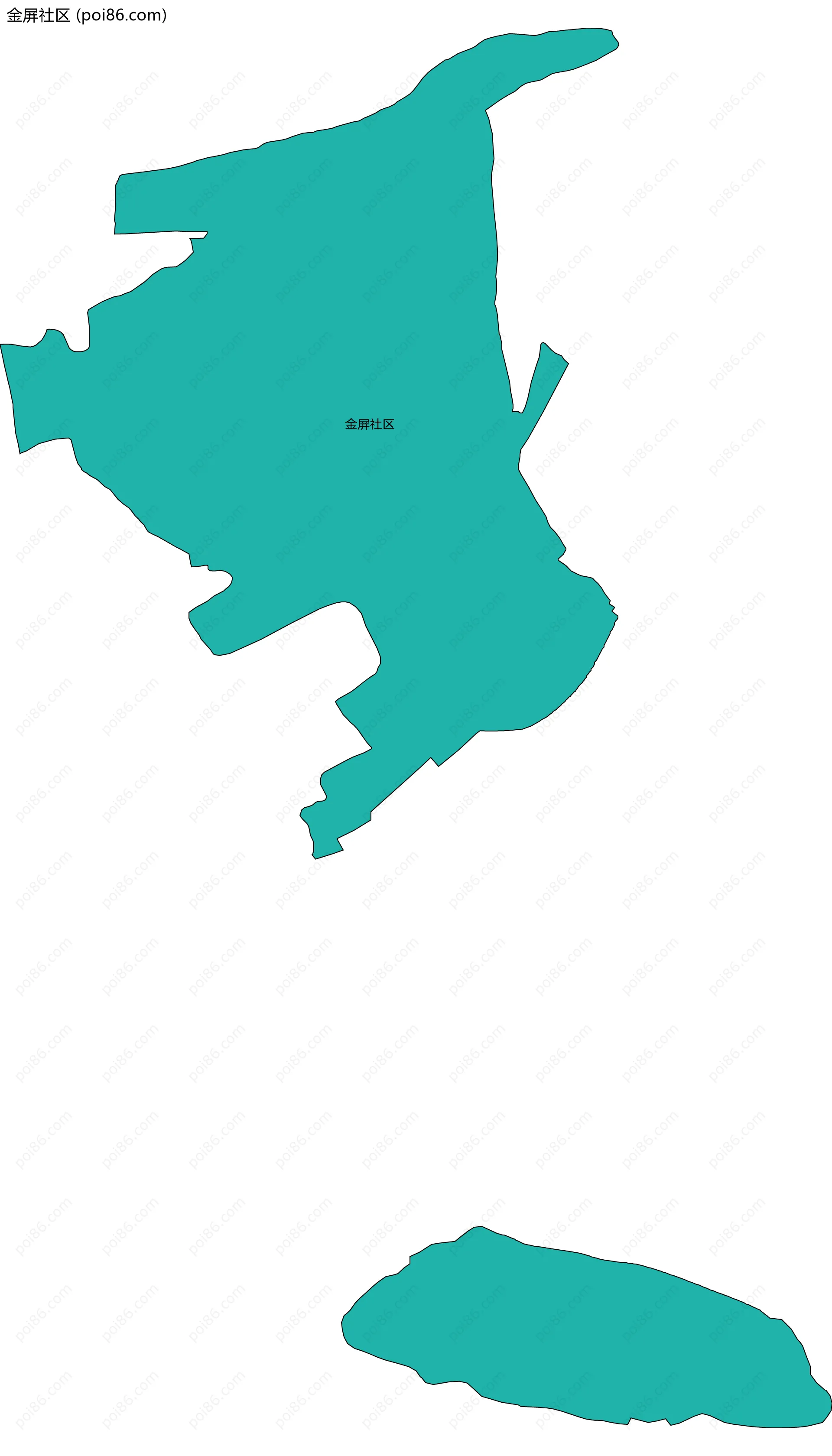 金屏社区边界地图