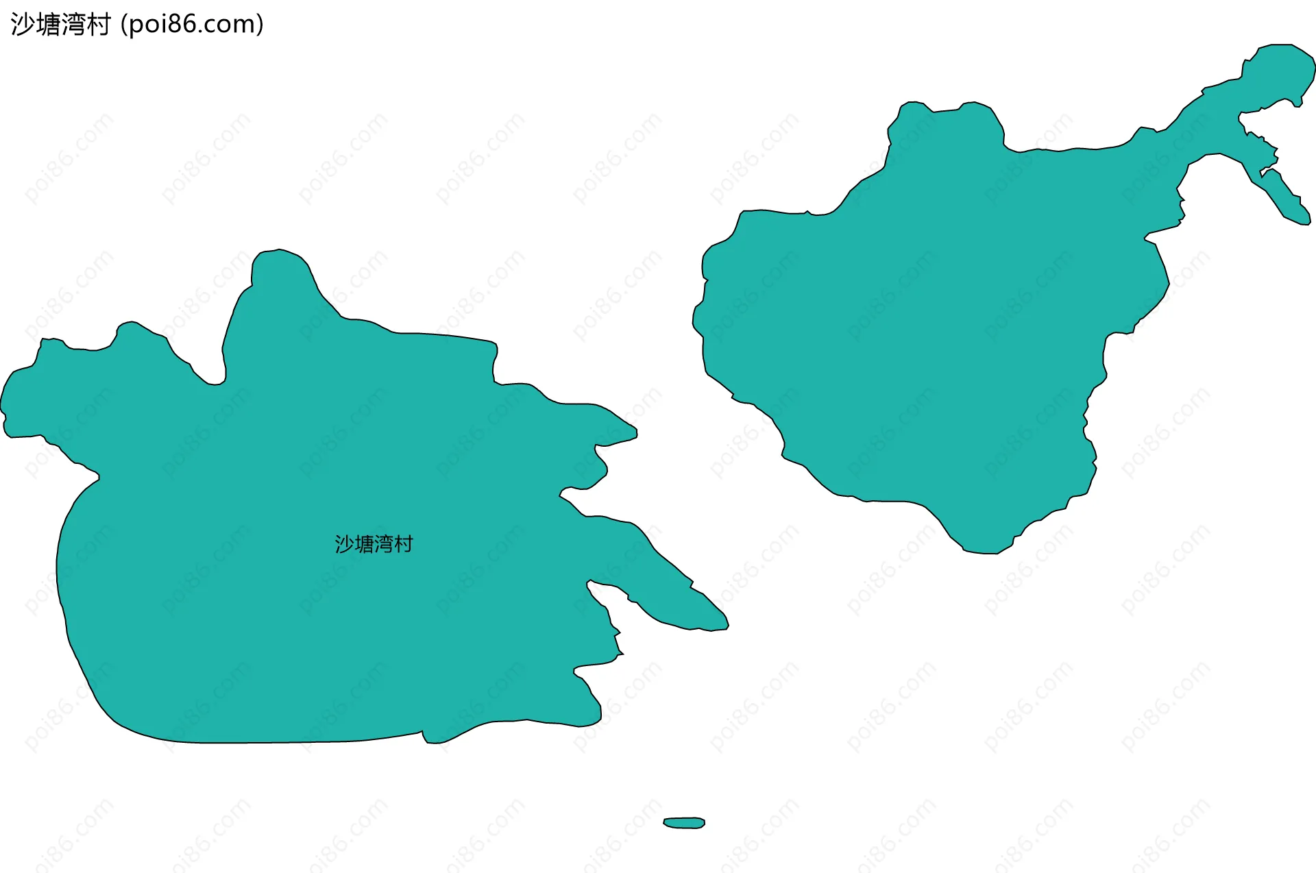 沙塘湾村边界地图