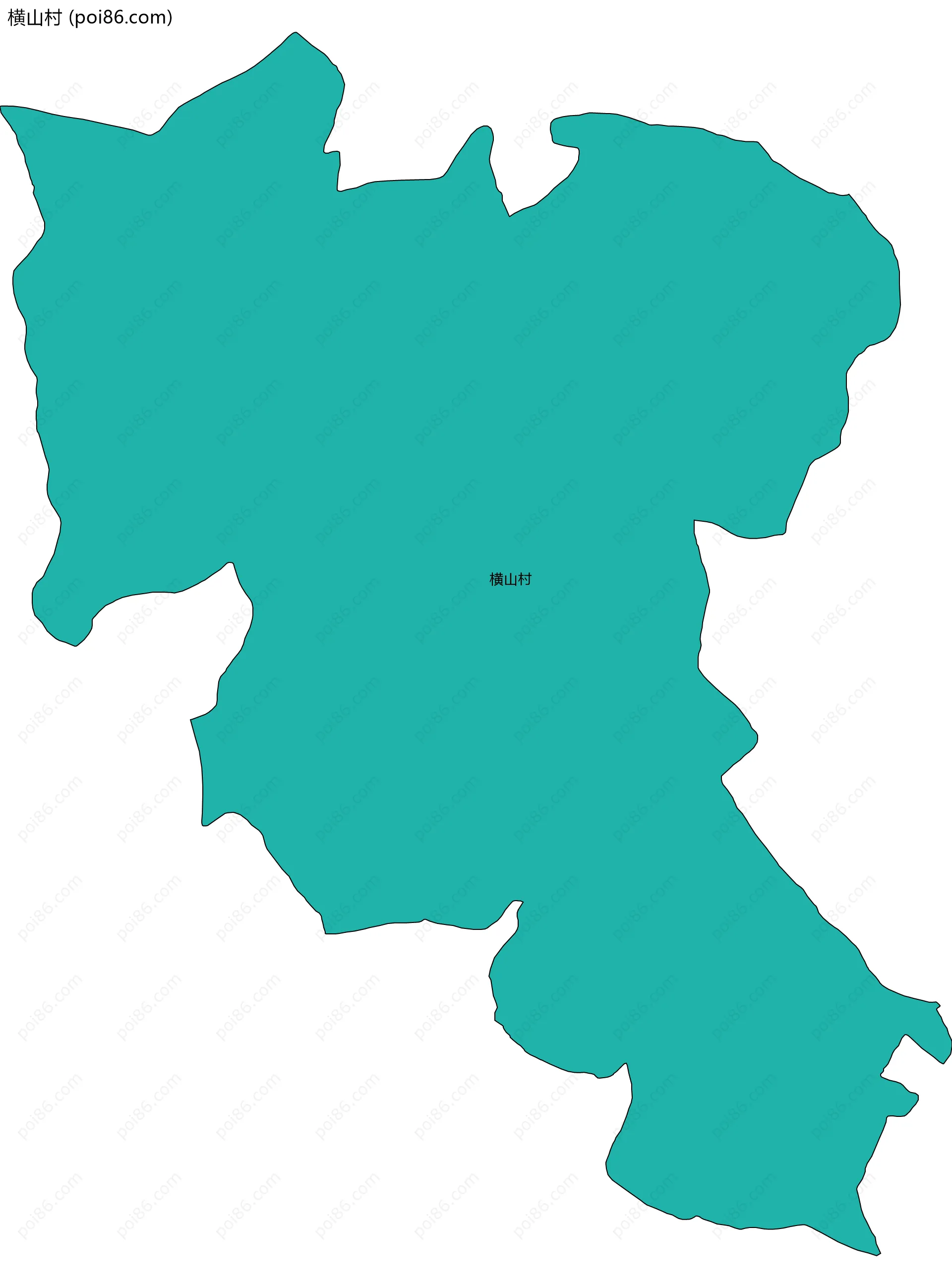 横山村边界地图