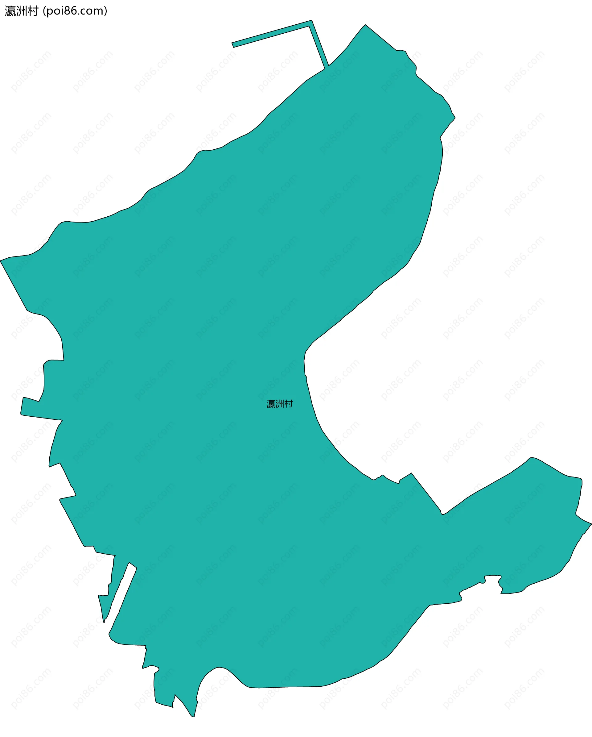 瀛洲村边界地图