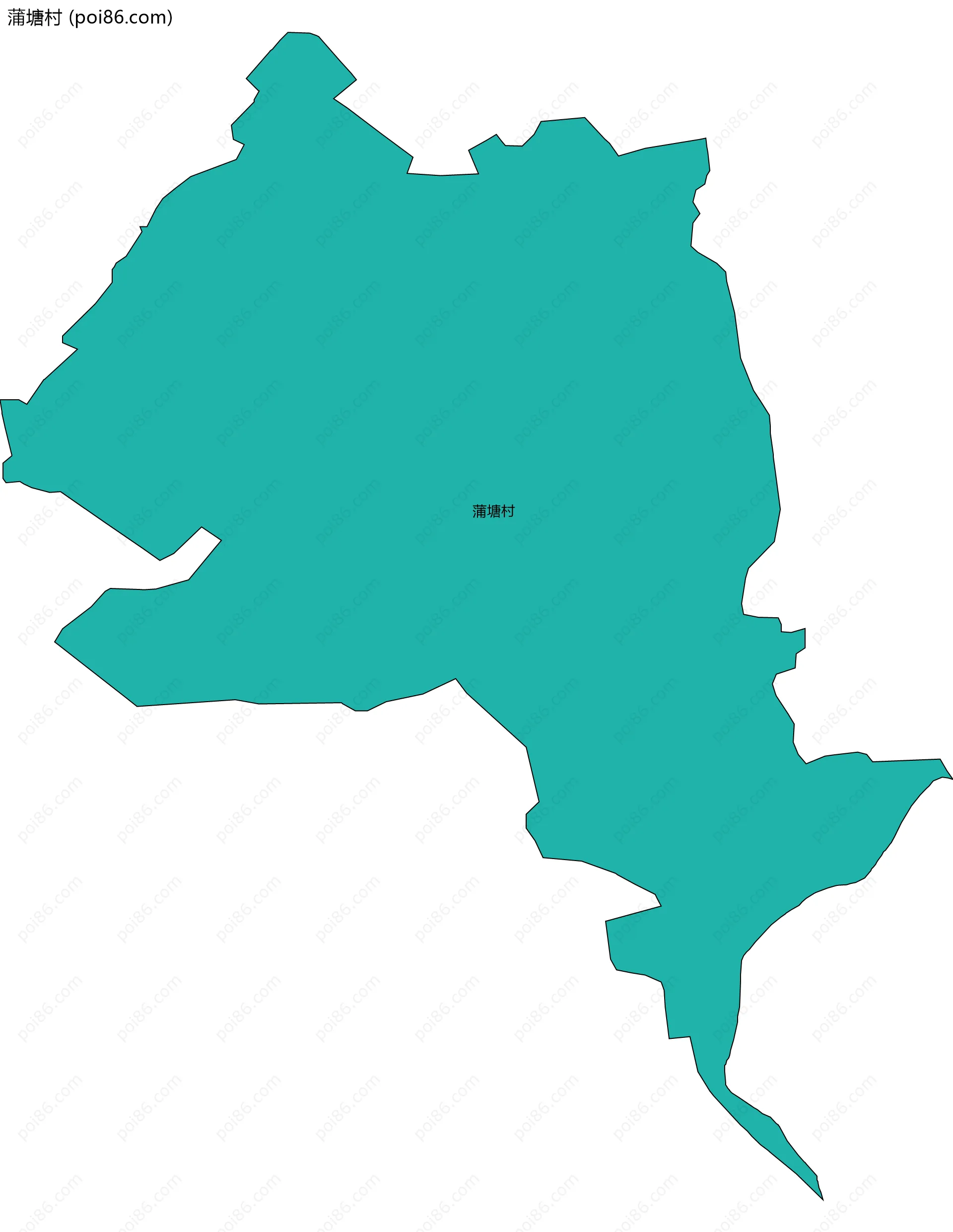 蒲塘村边界地图