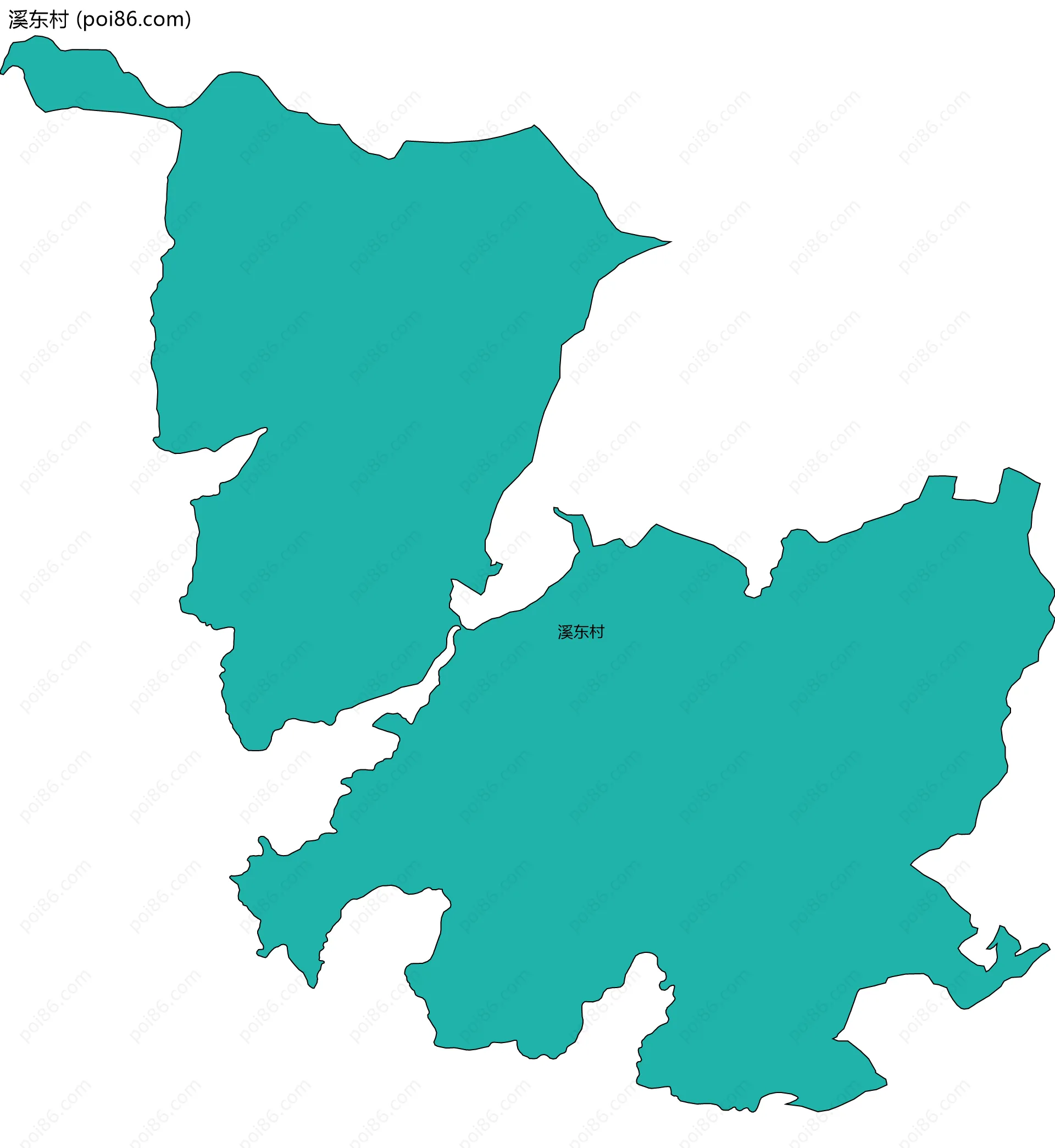 溪东村边界地图