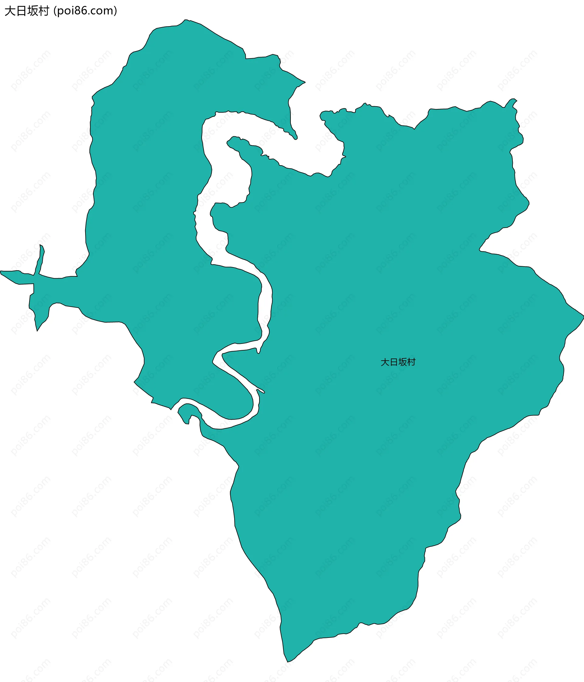 大日坂村边界地图