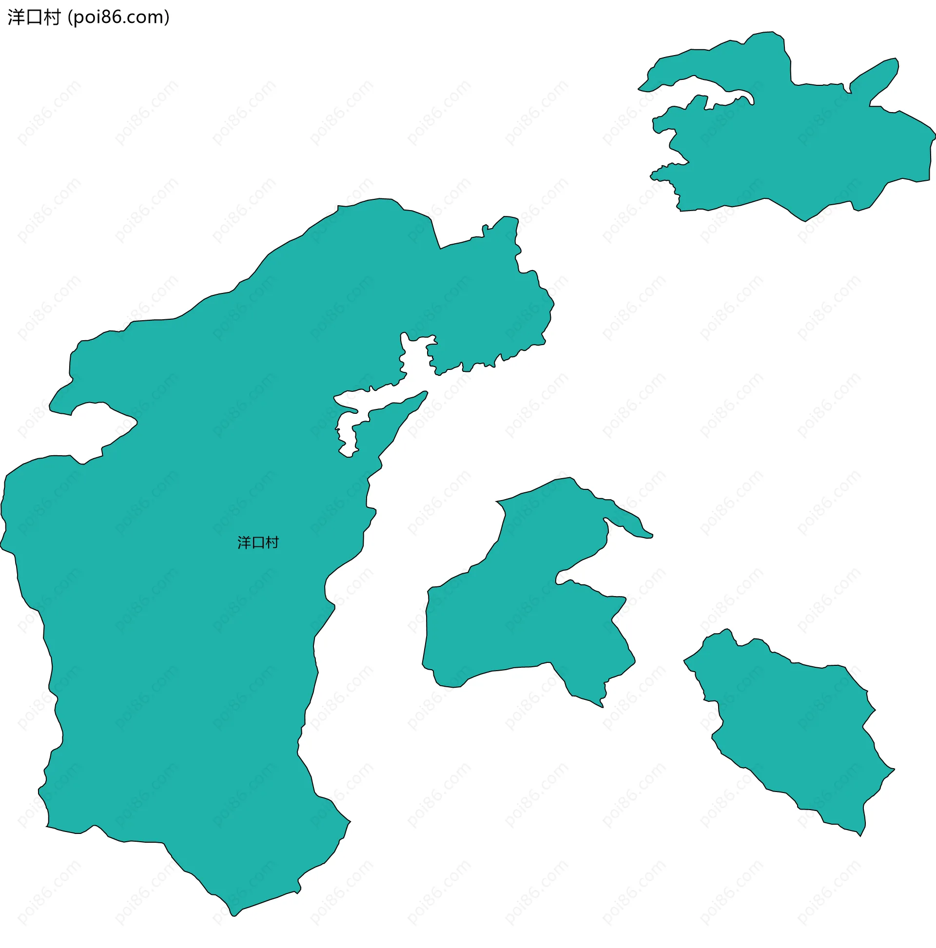 洋口村边界地图