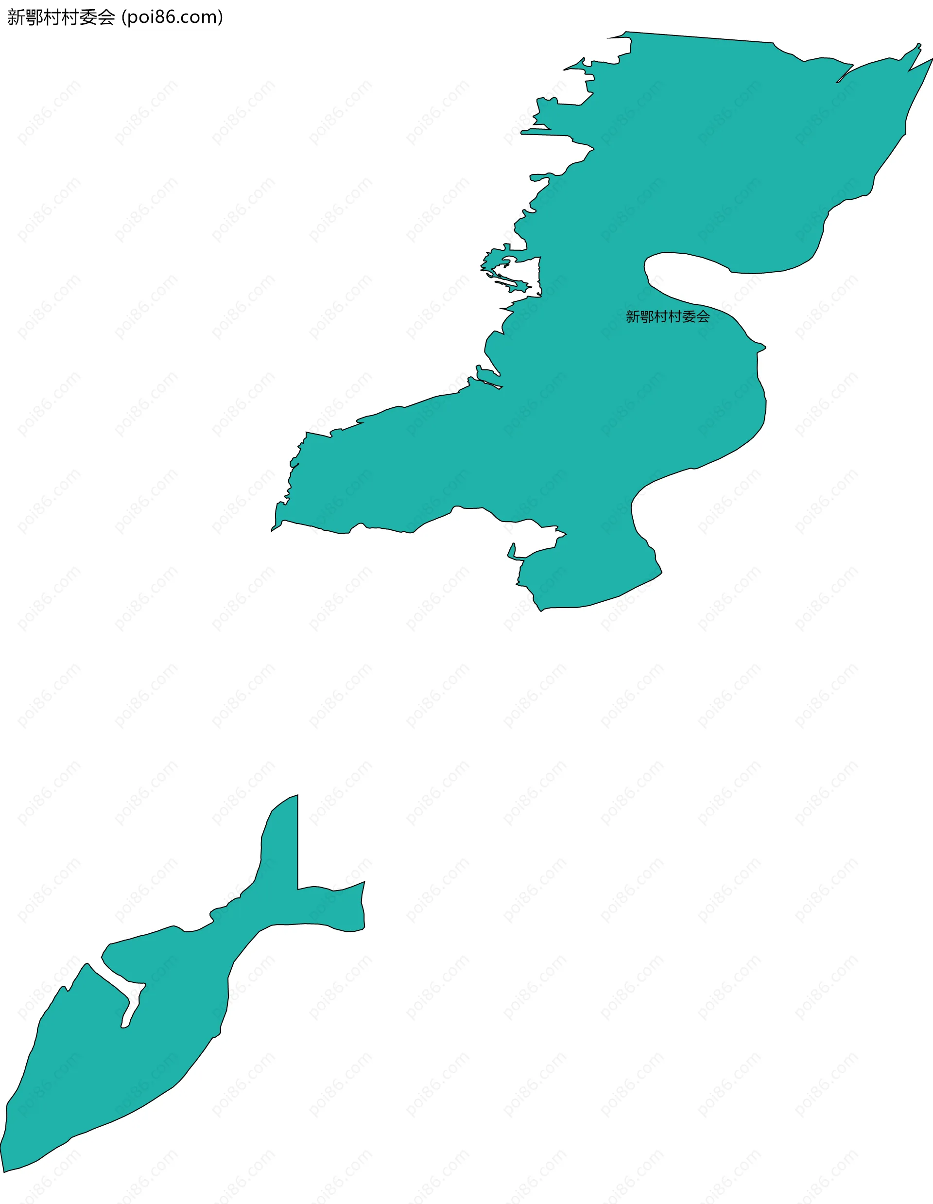 新鄂村村委会边界地图