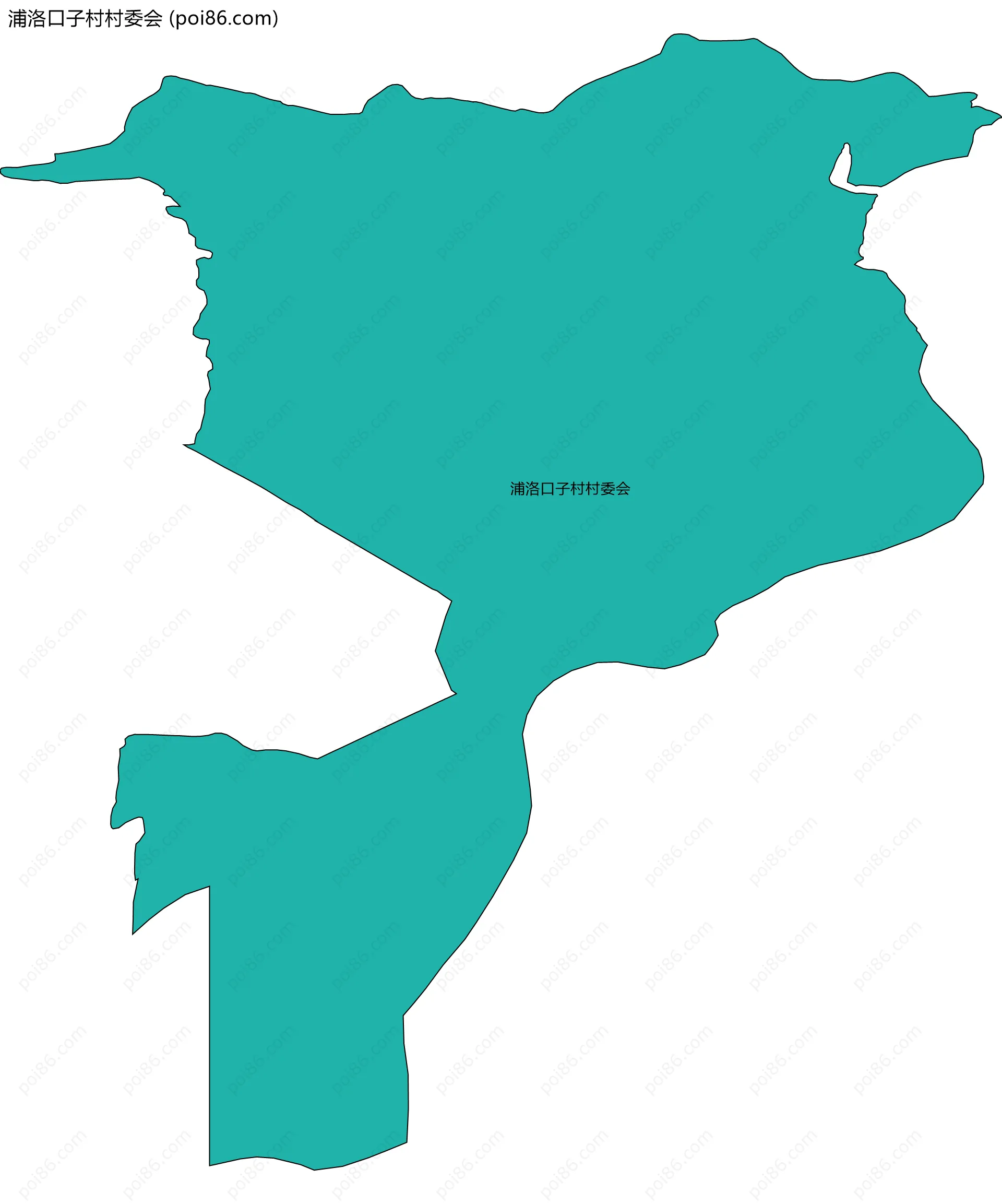 浦洛口子村村委会边界地图