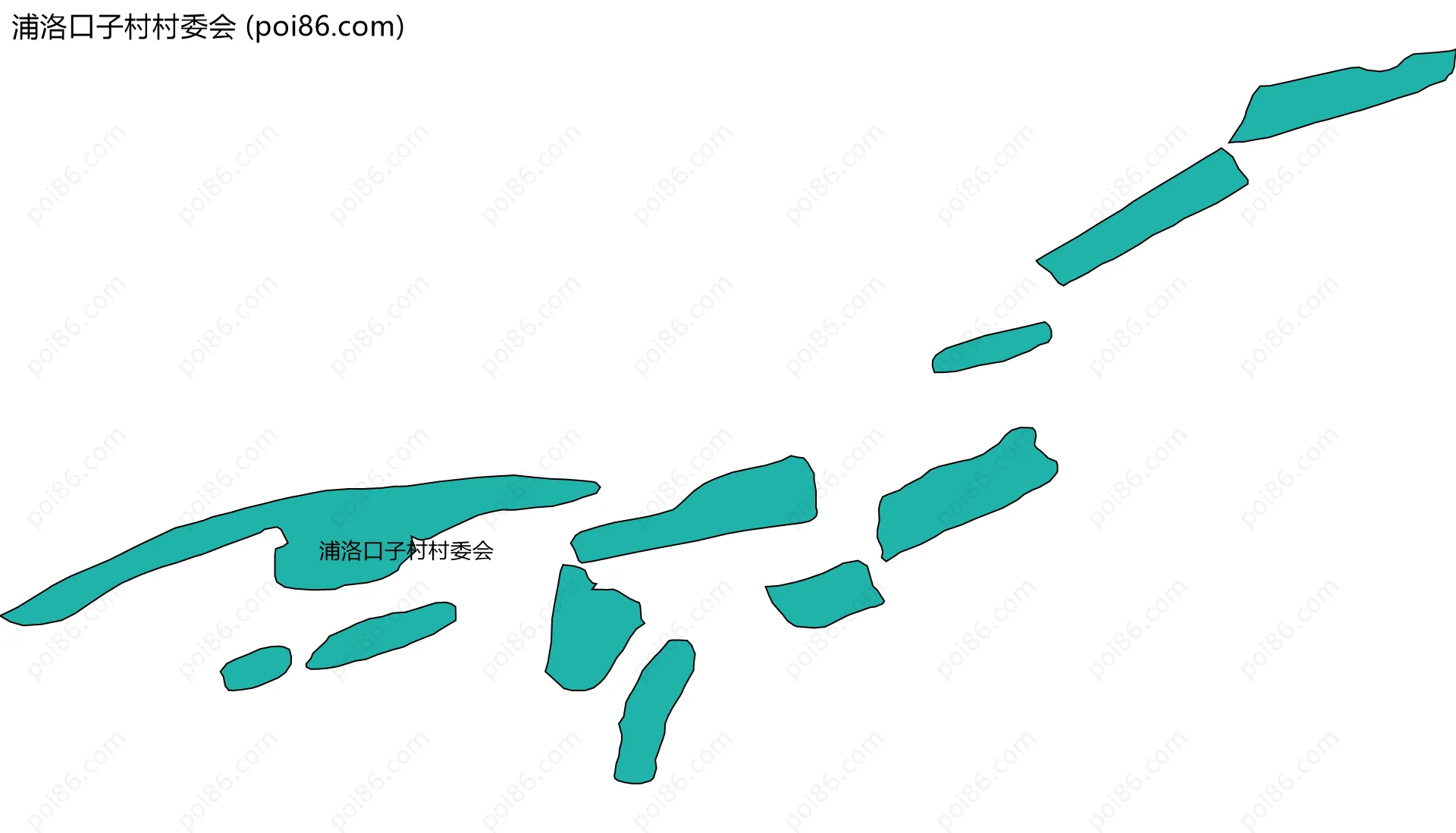 浦洛口子村村委会边界地图