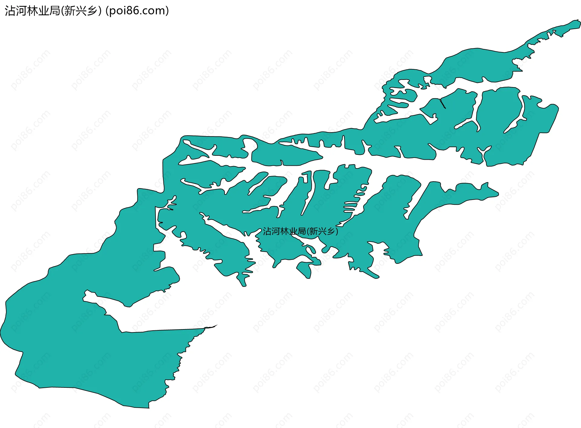 沾河林业局(新兴乡)边界地图