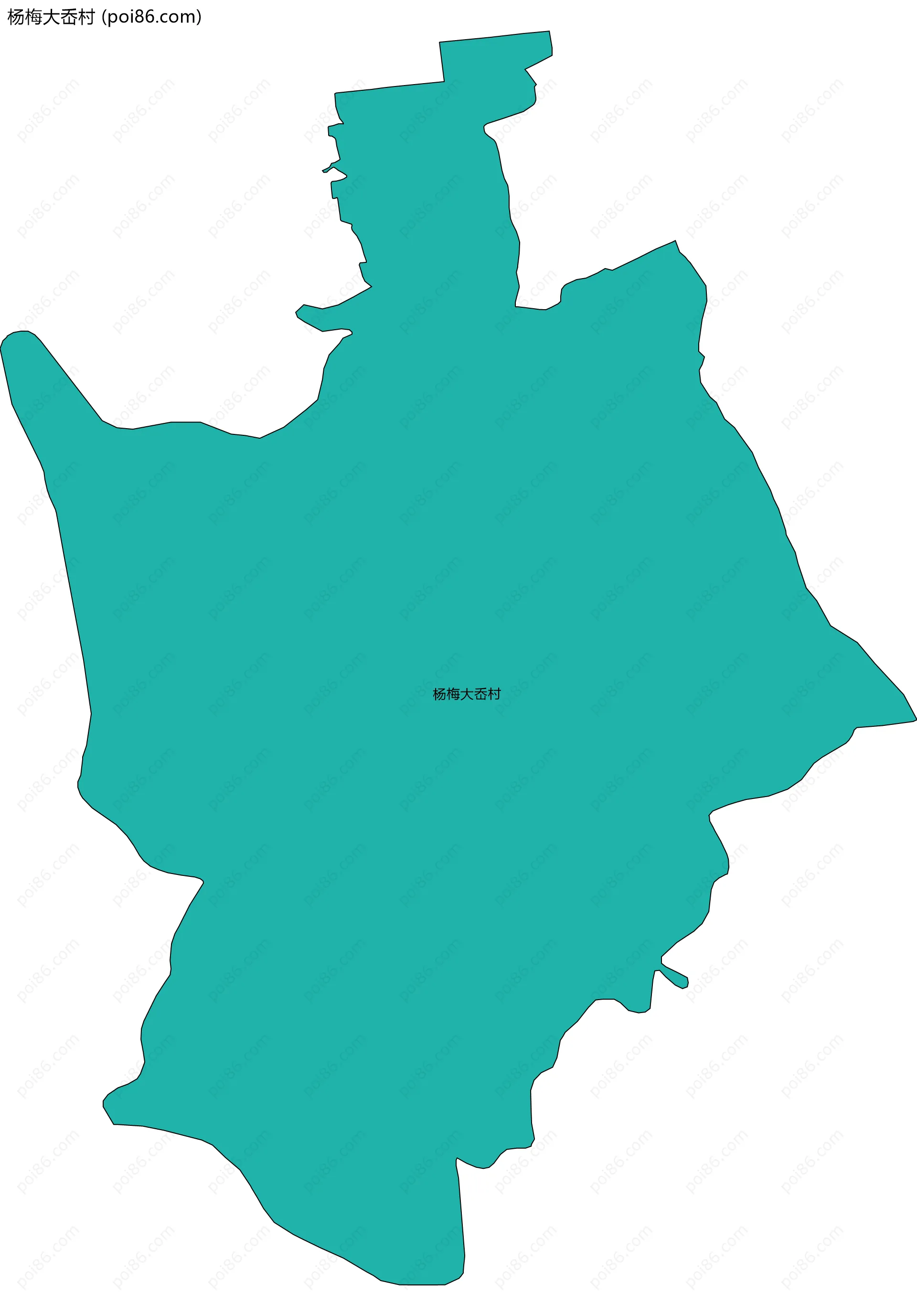 杨梅大岙村边界地图