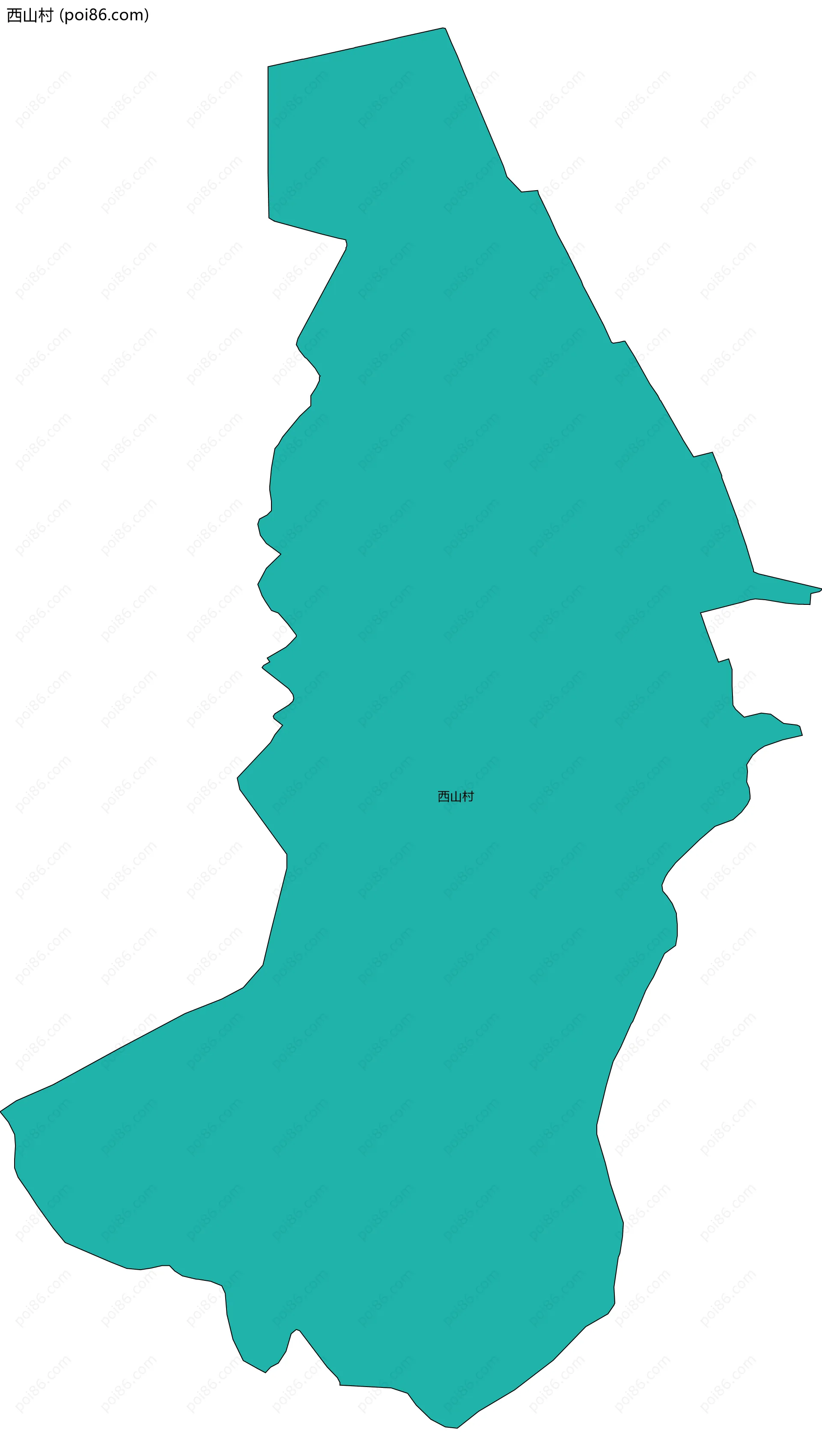 西山村边界地图