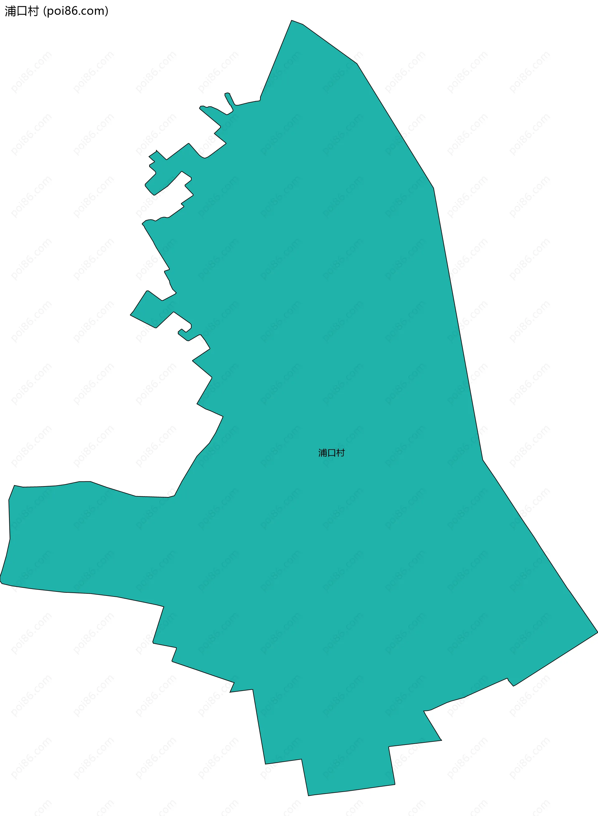 浦口村边界地图