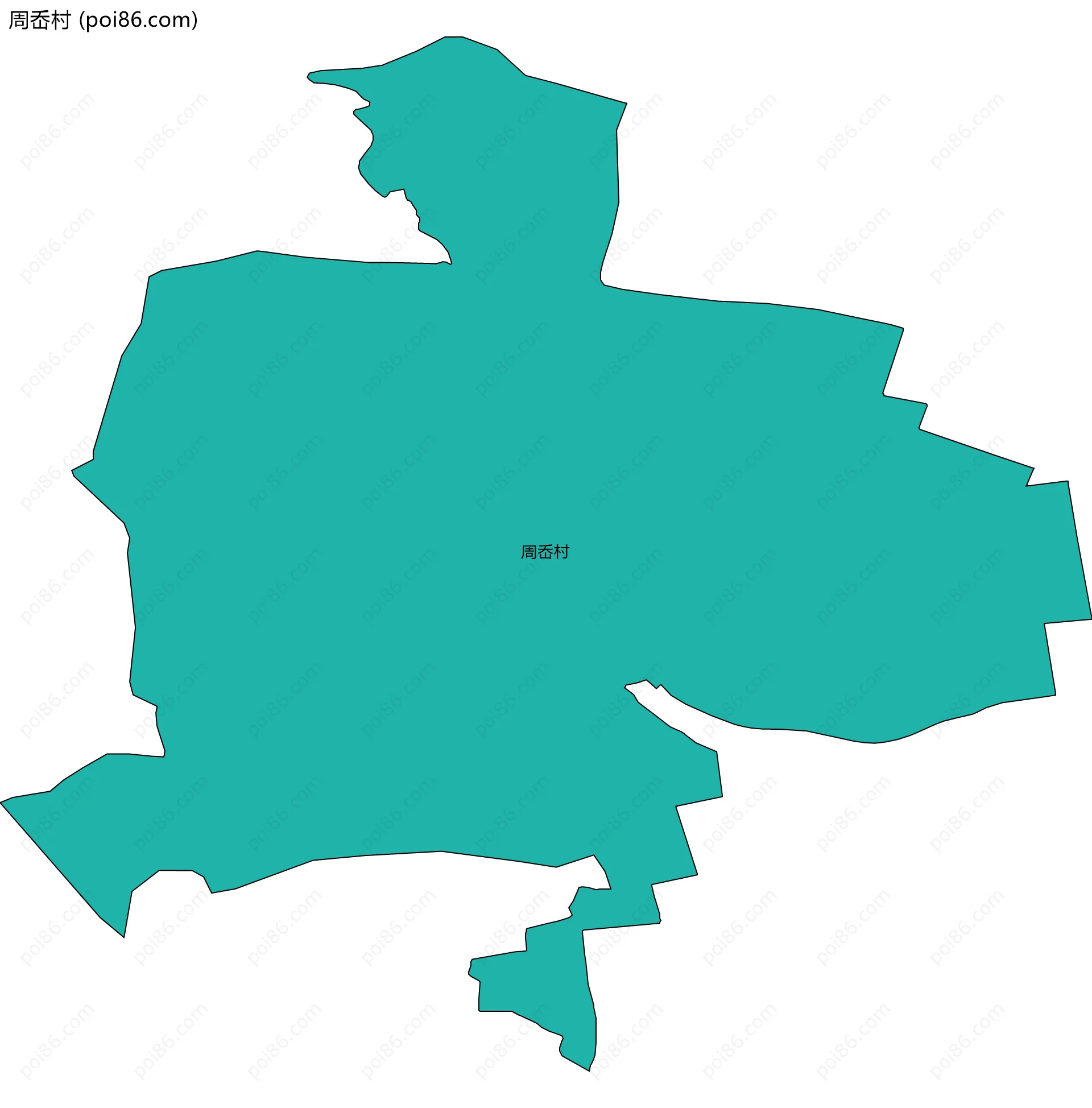 周岙村边界地图