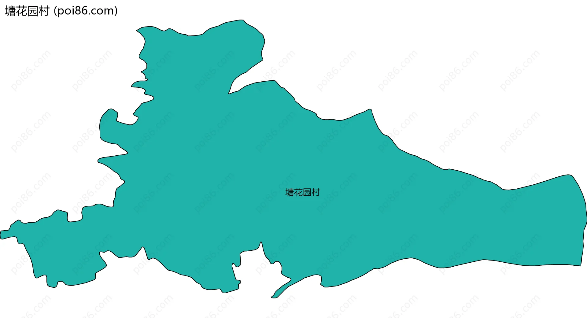塘花园村边界地图