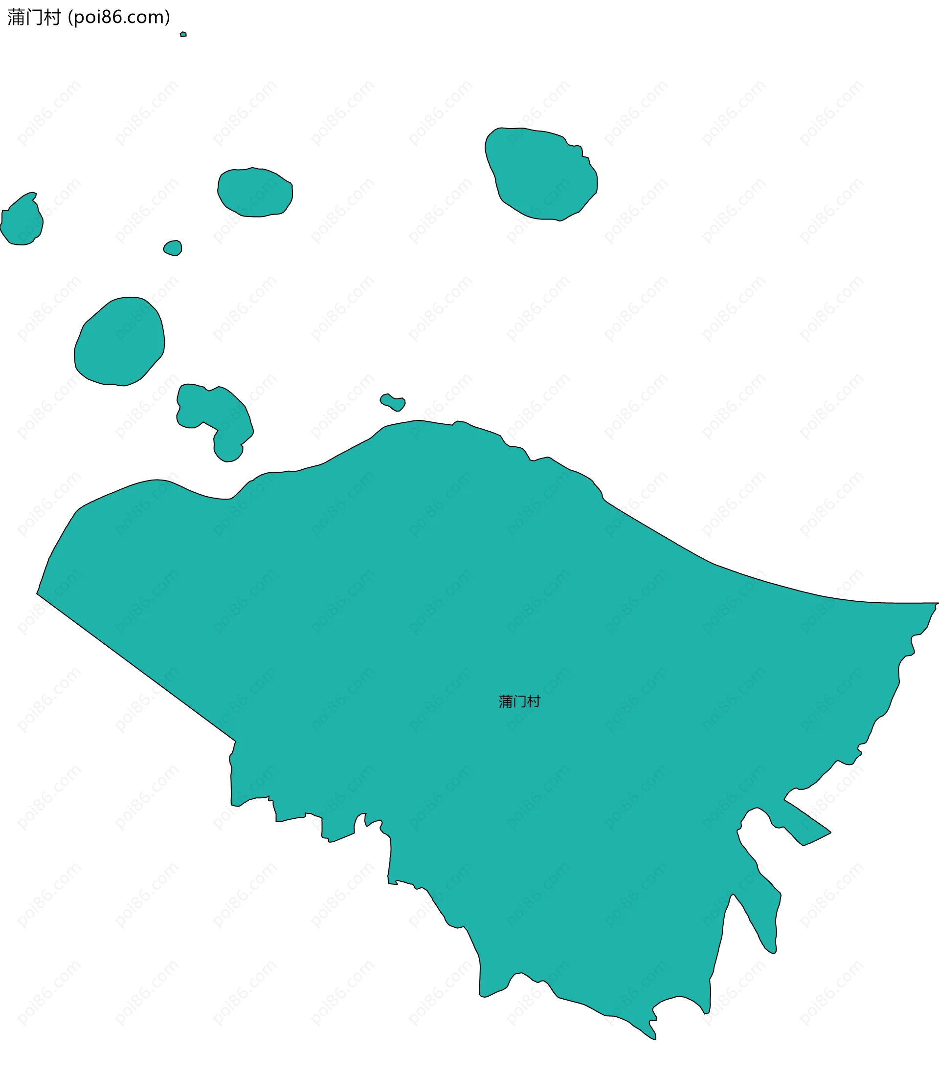 蒲门村边界地图