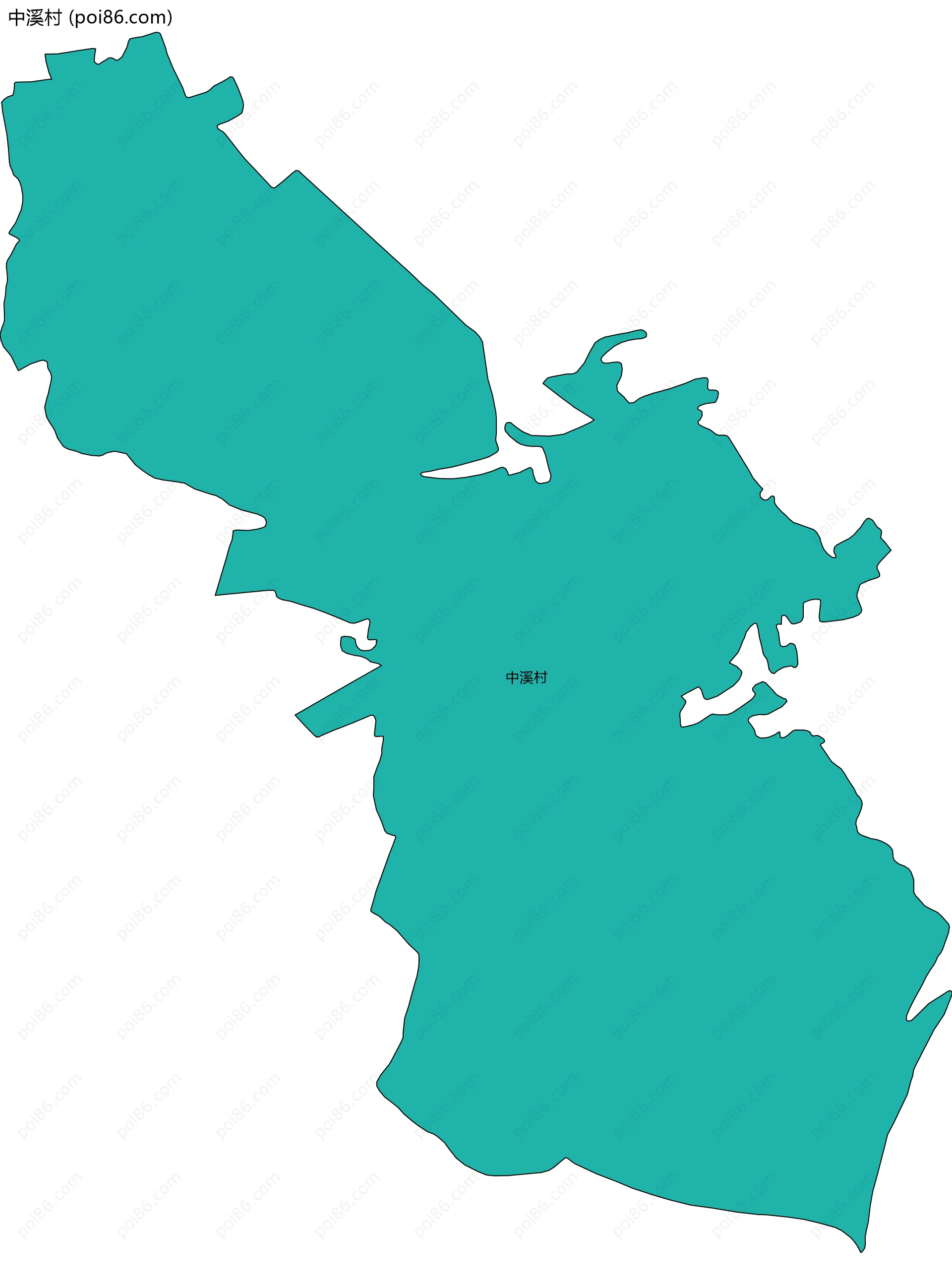 中溪村边界地图