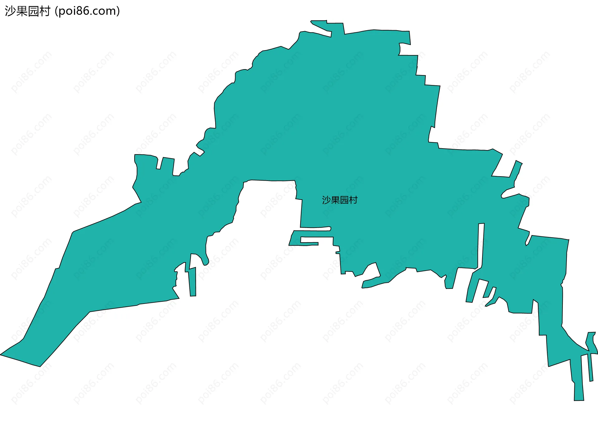 沙果园村边界地图