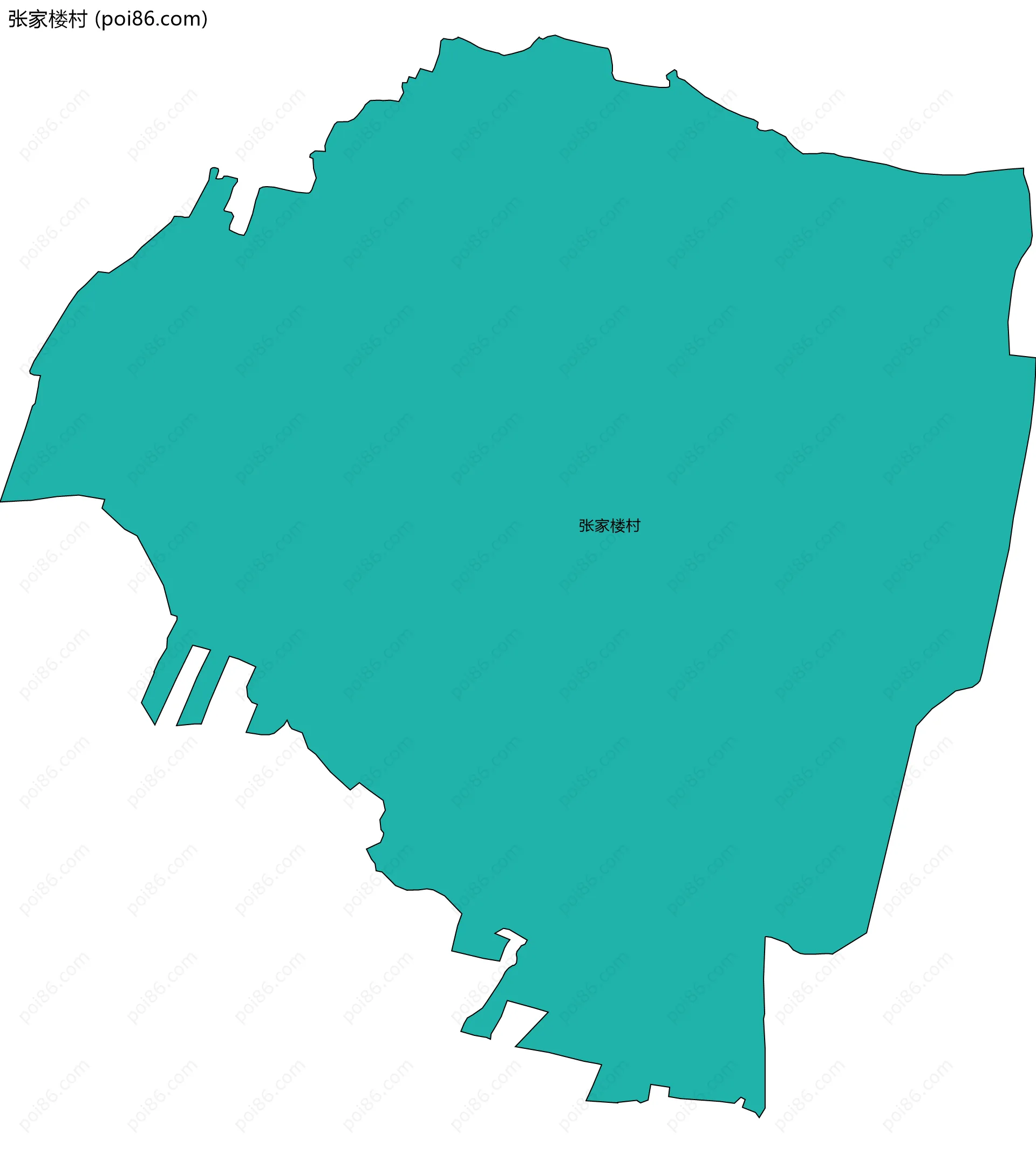 张家楼村边界地图