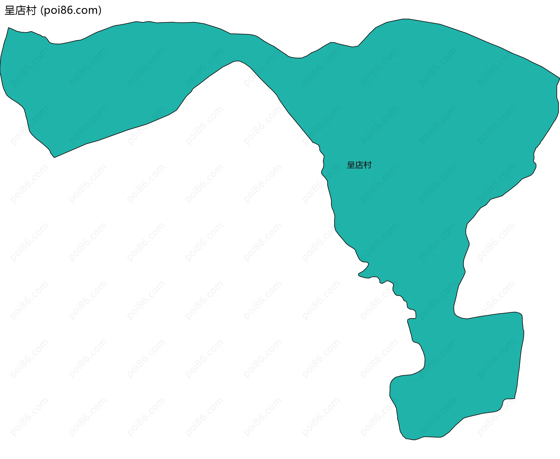 呈店村边界地图