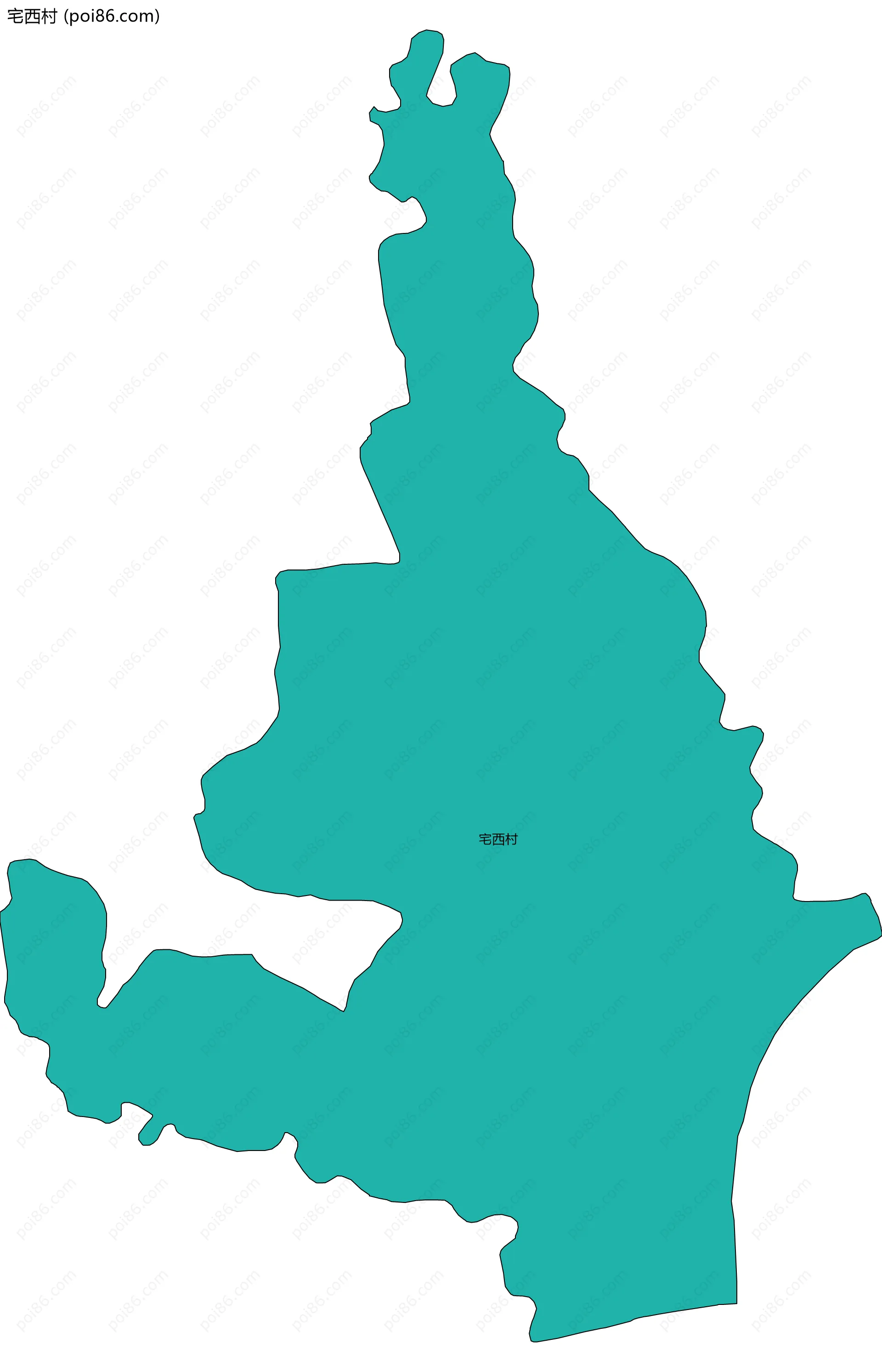 宅西村边界地图