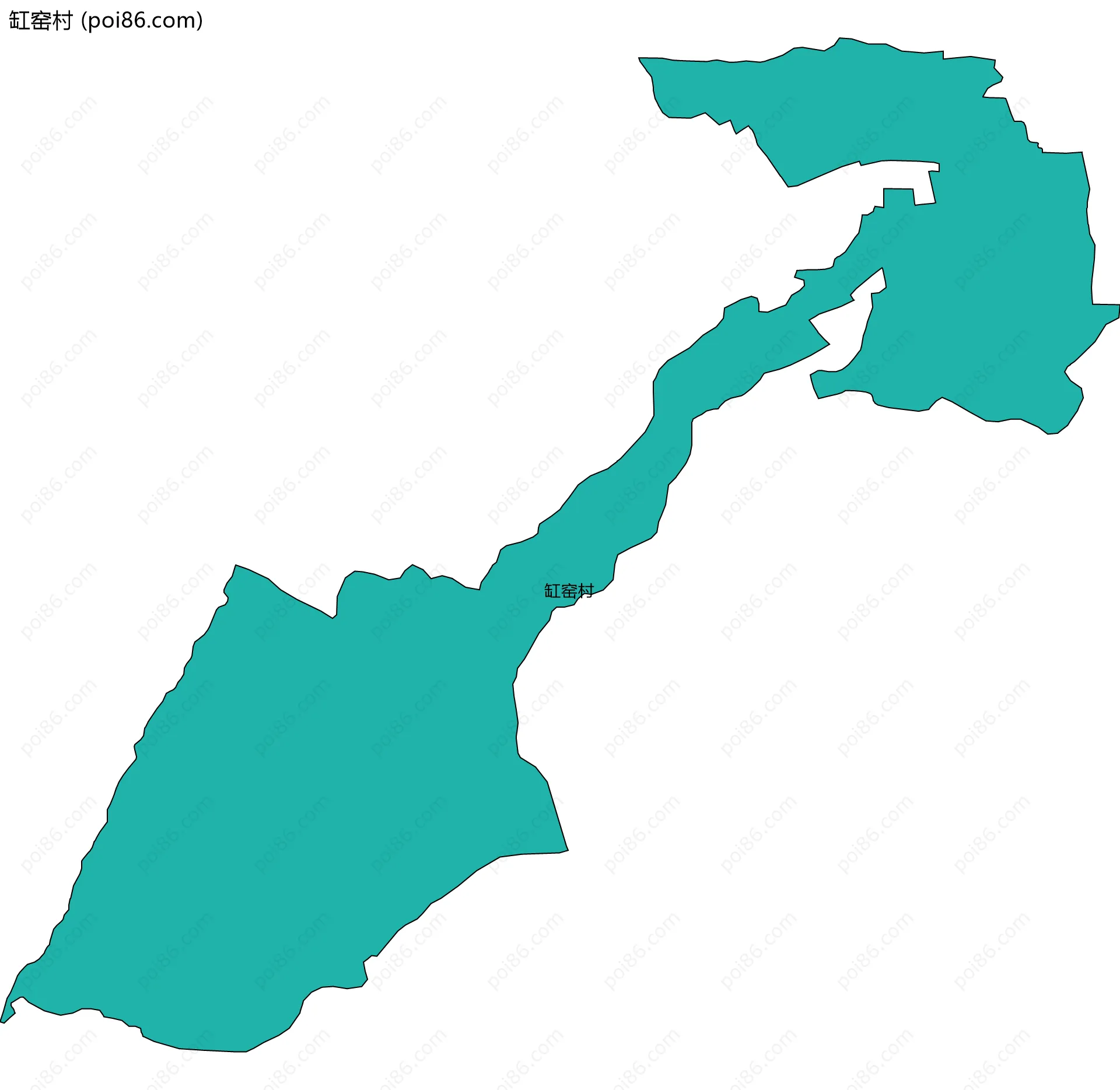 缸窑村边界地图