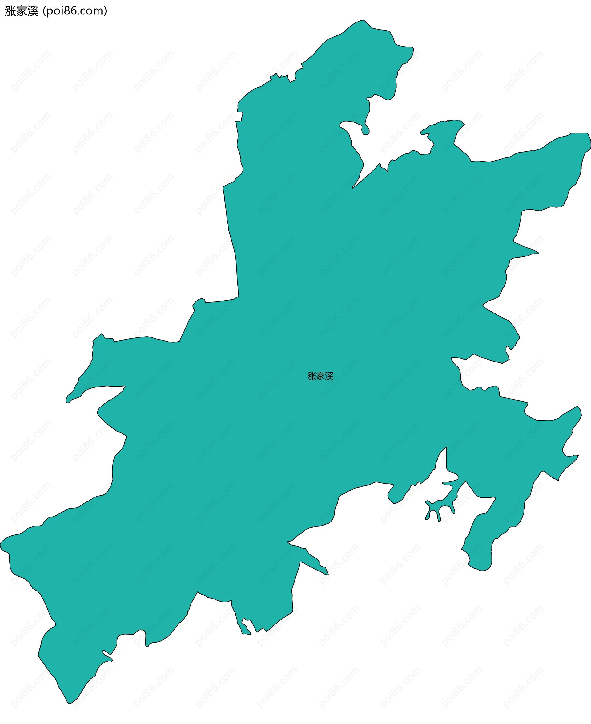 涨家溪边界地图