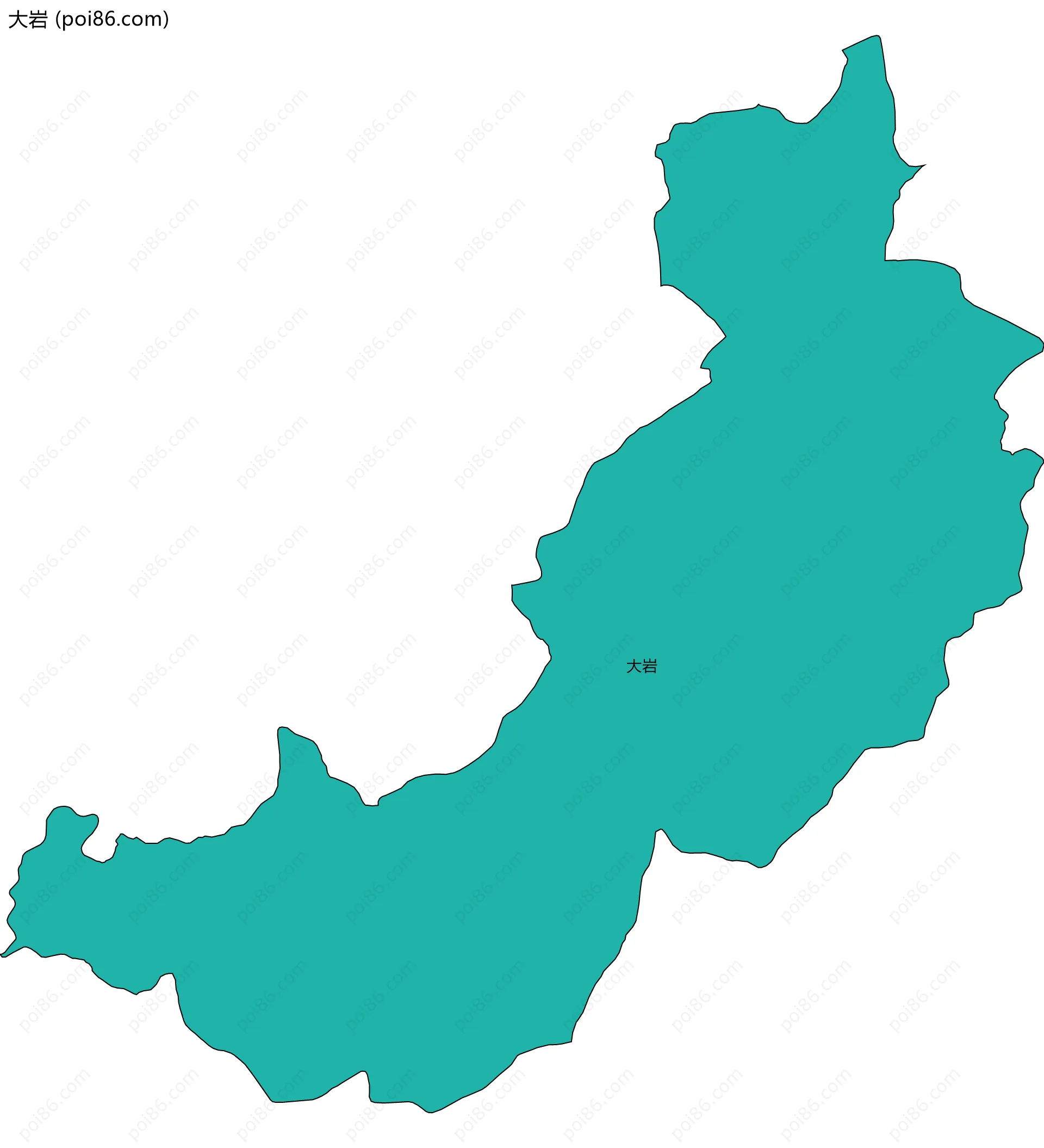 大岩边界地图