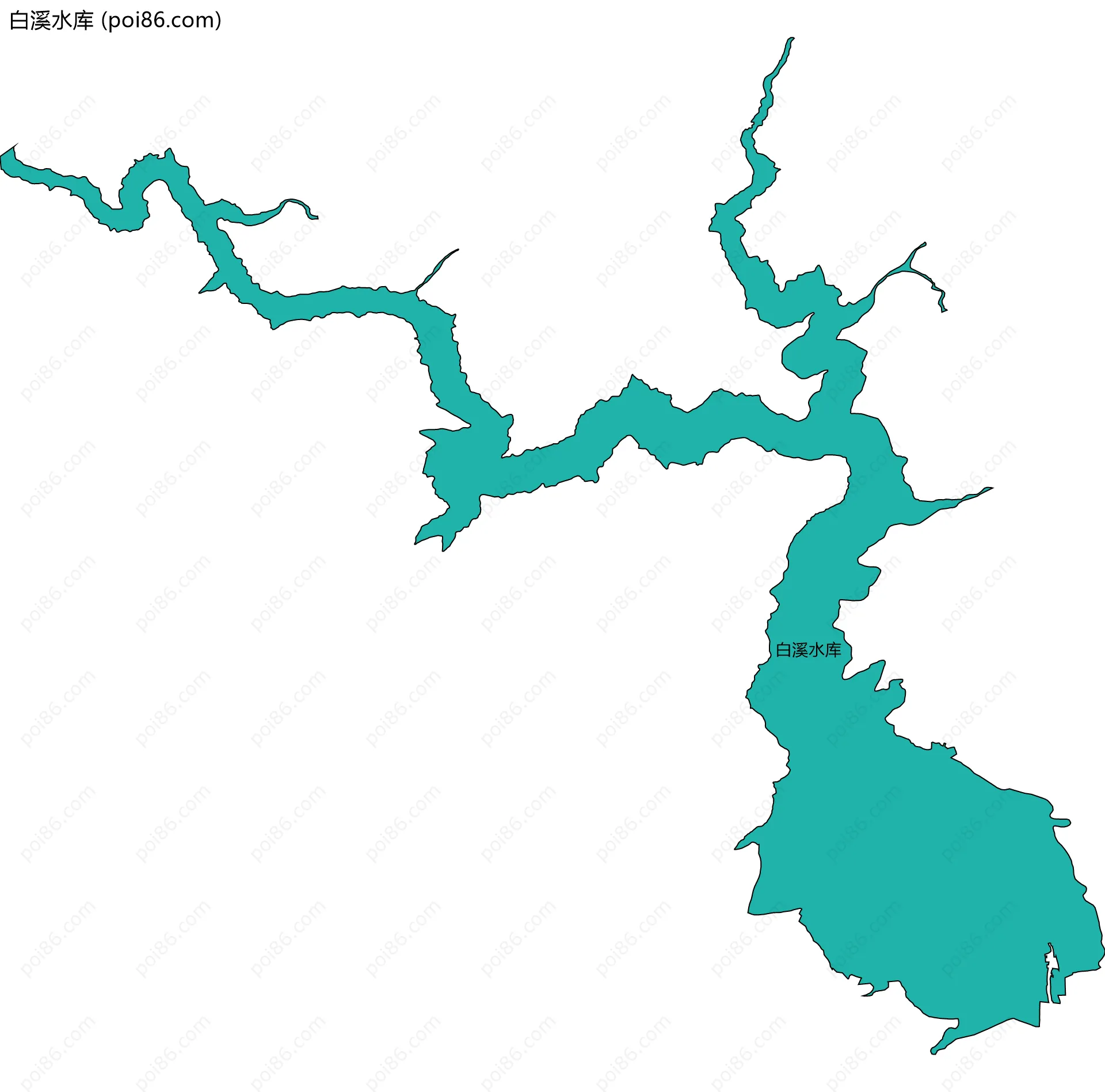 白溪水库边界地图