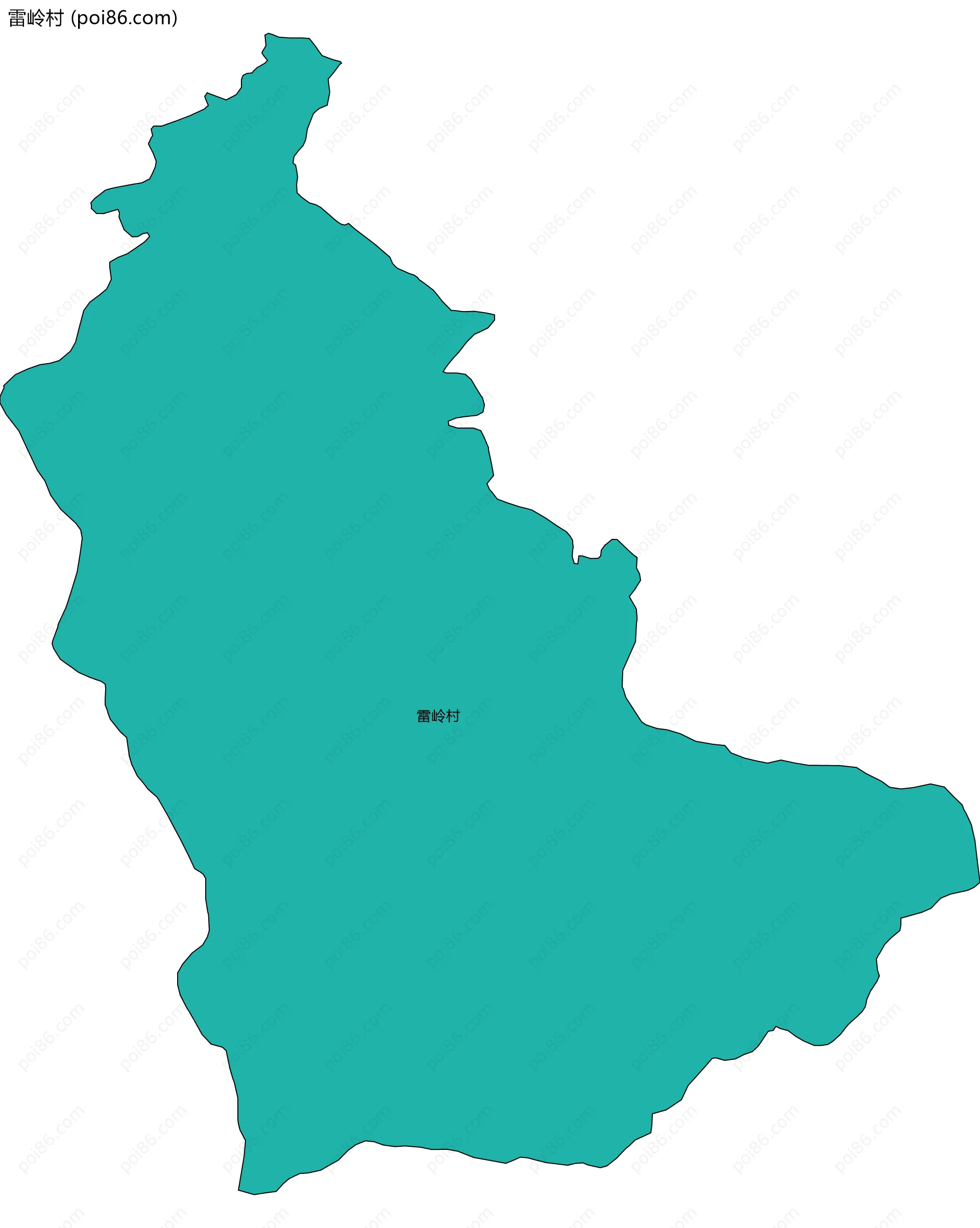 雷岭村边界地图