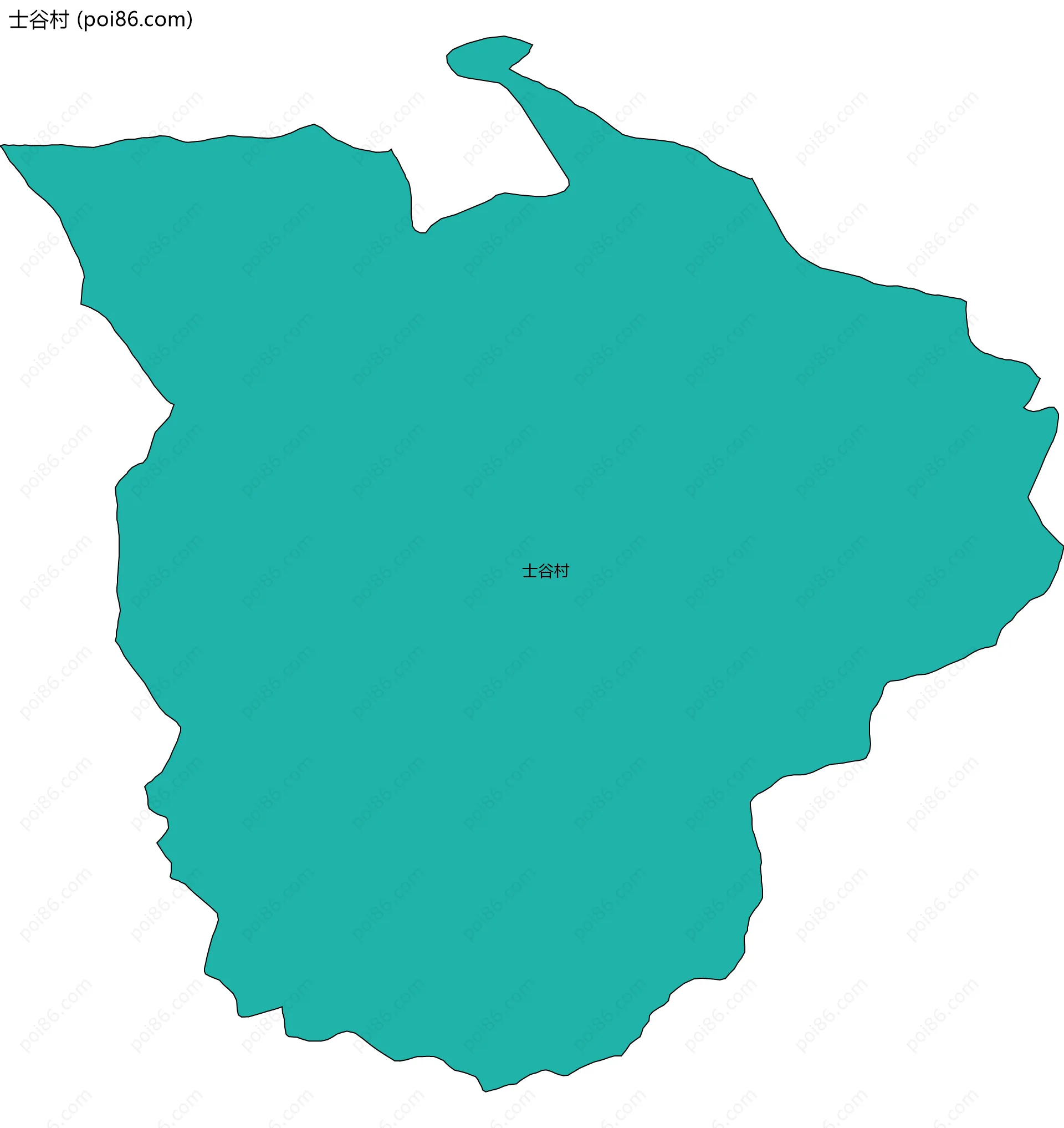 士谷村边界地图