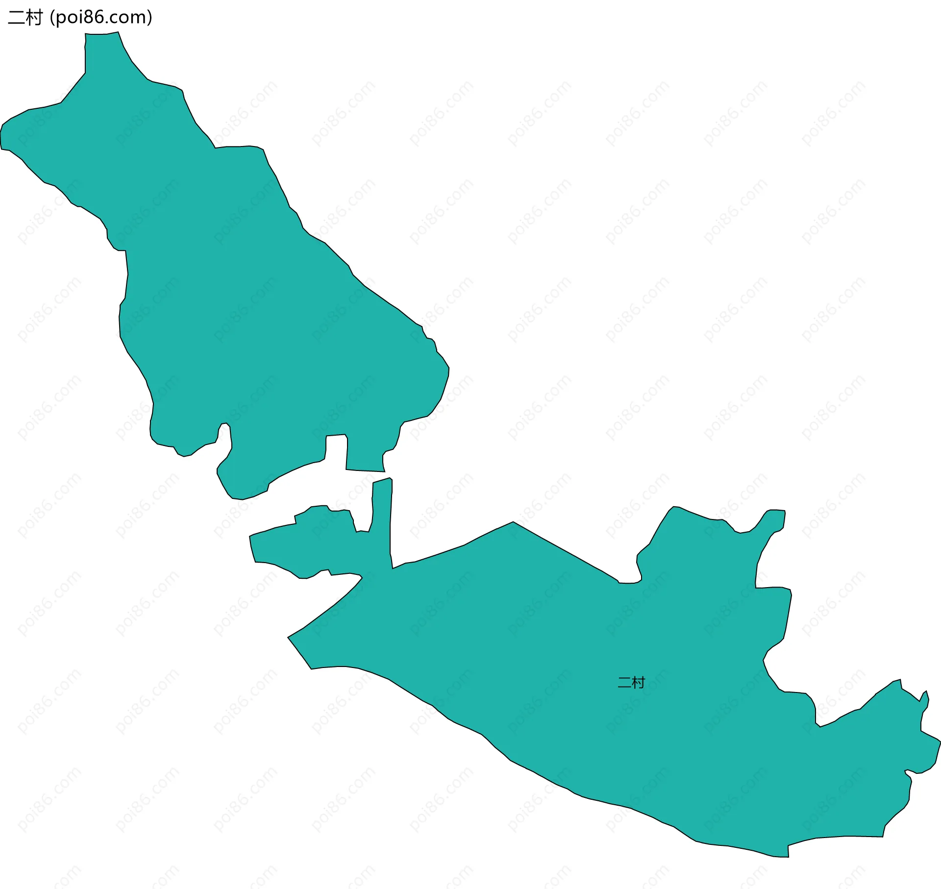 二村边界地图