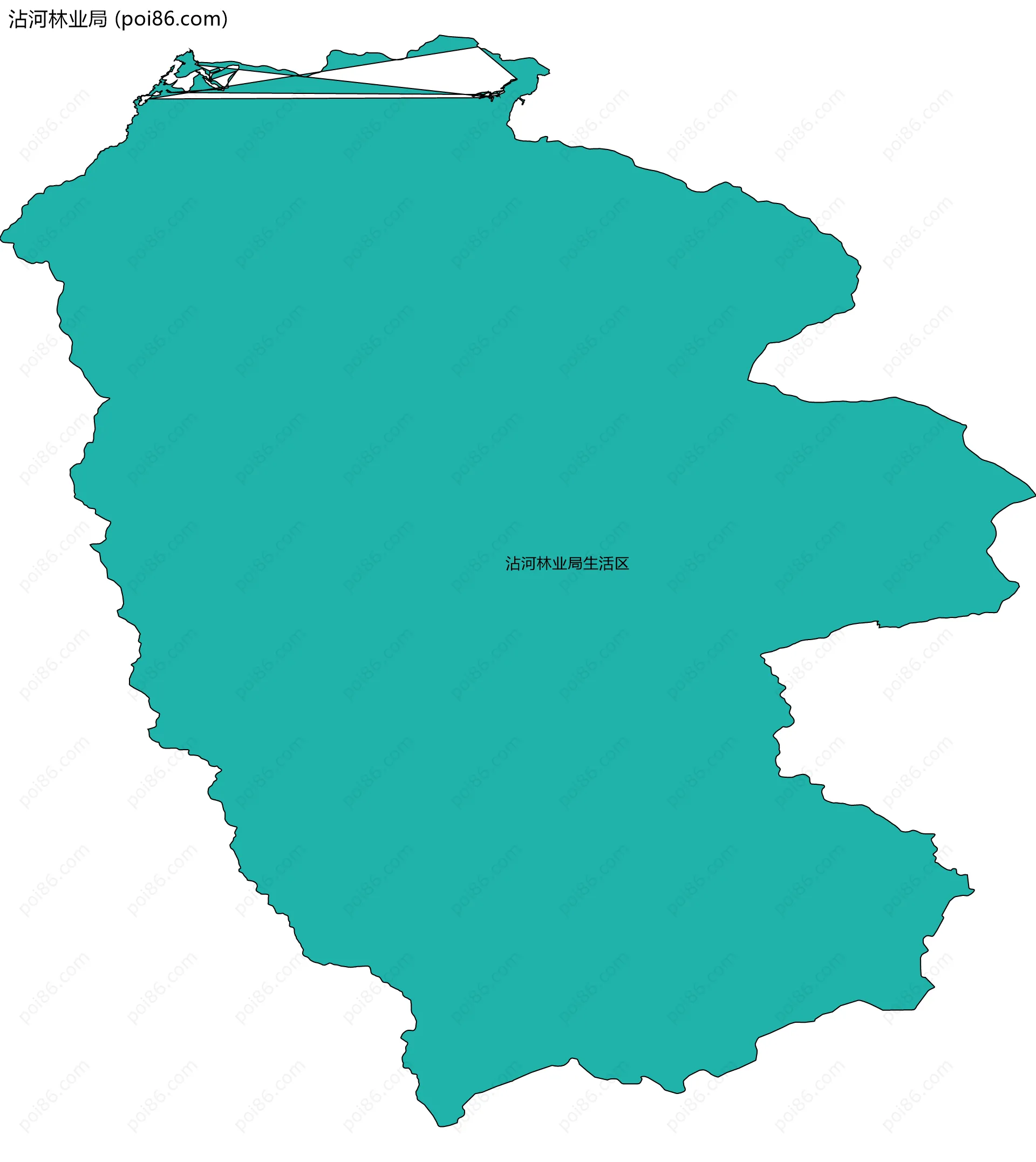 沾河林业局边界地图(五级行政区划)