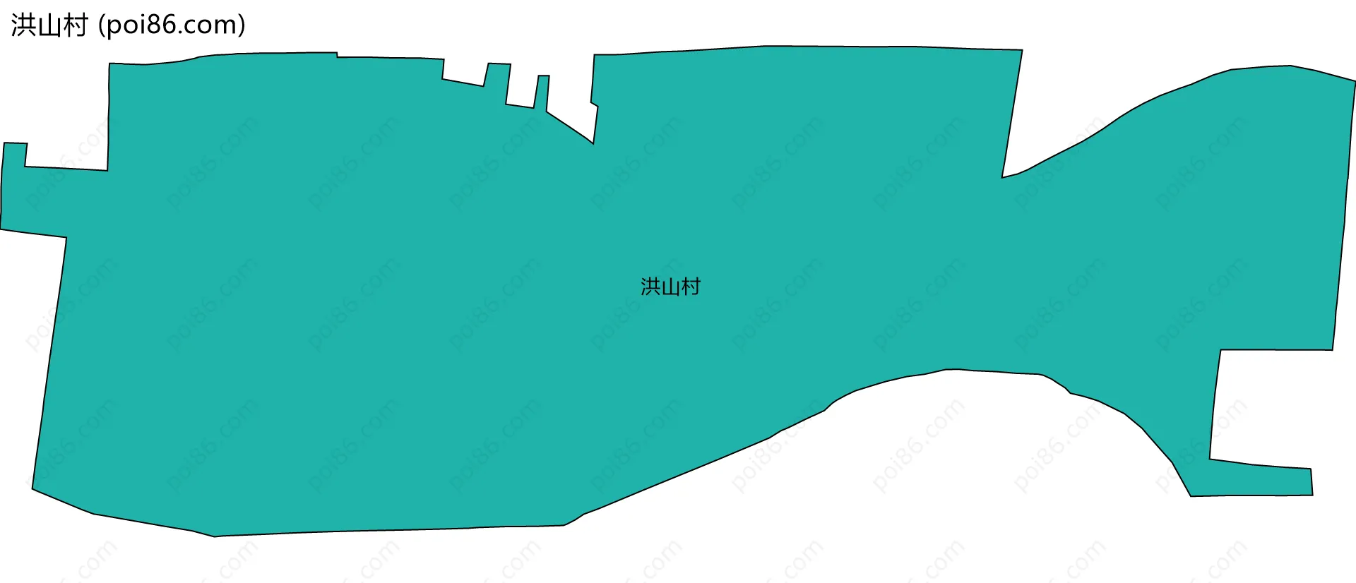 洪山村边界地图
