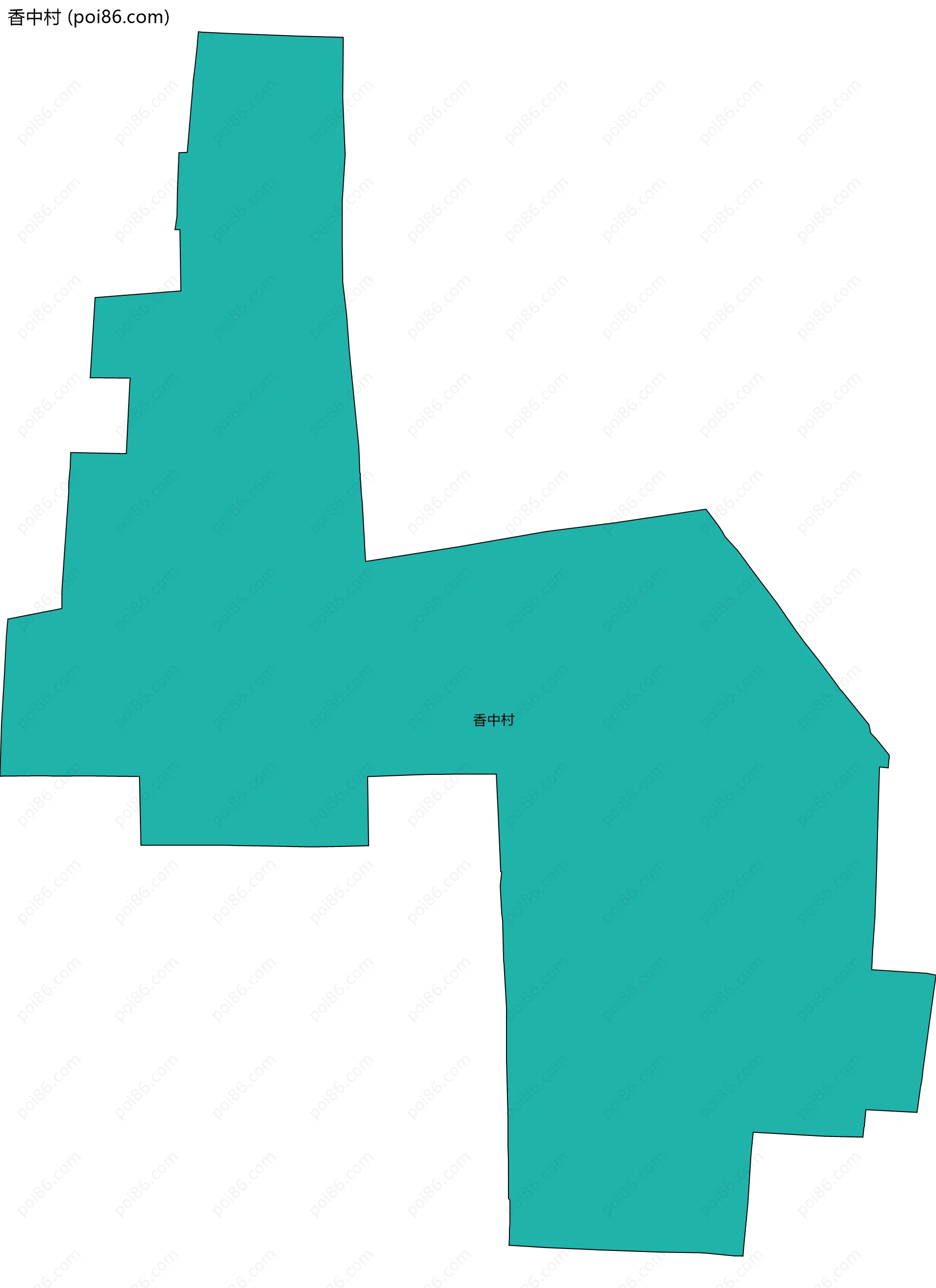 香中村边界地图