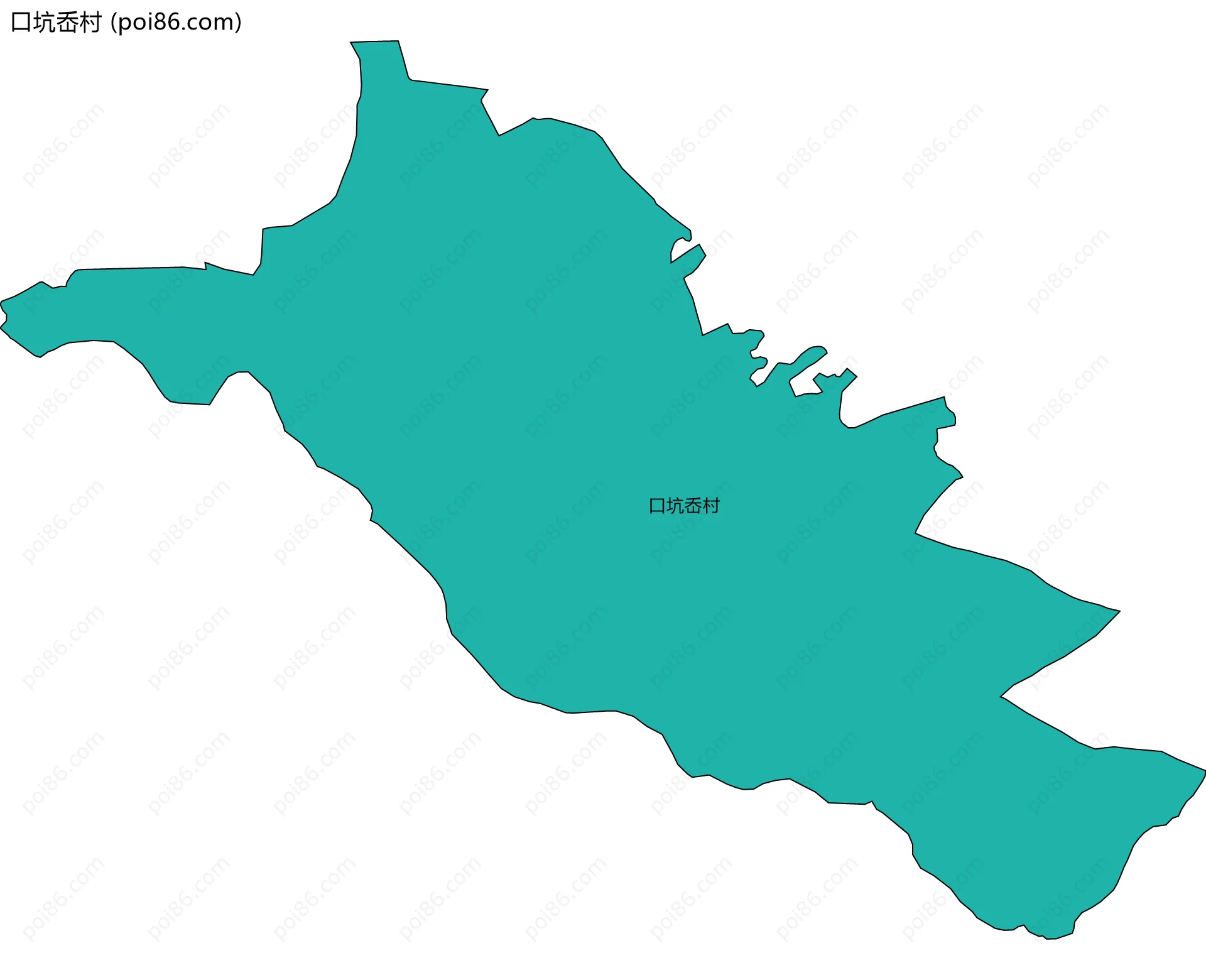 口坑岙村边界地图