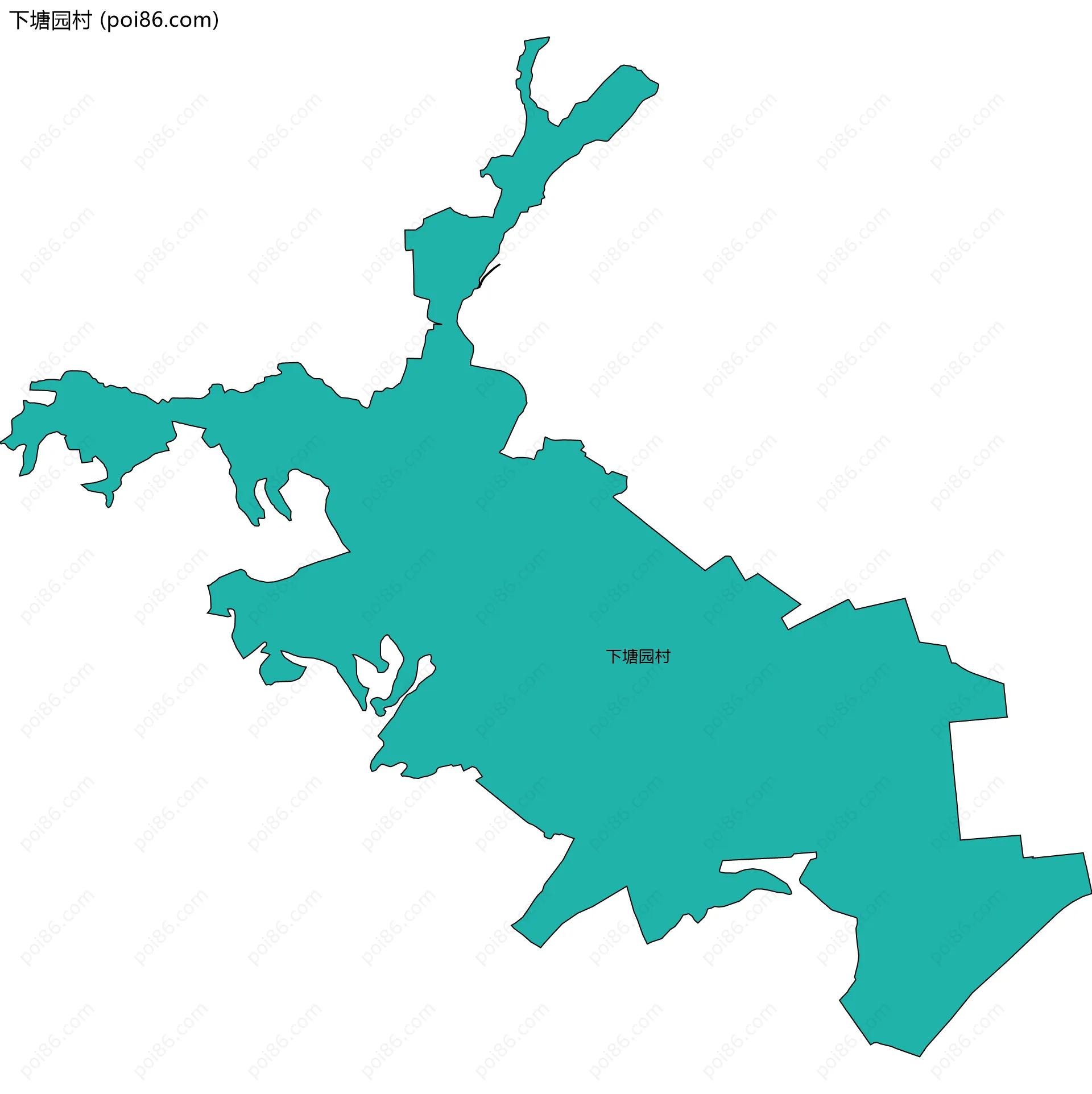 下塘园村边界地图